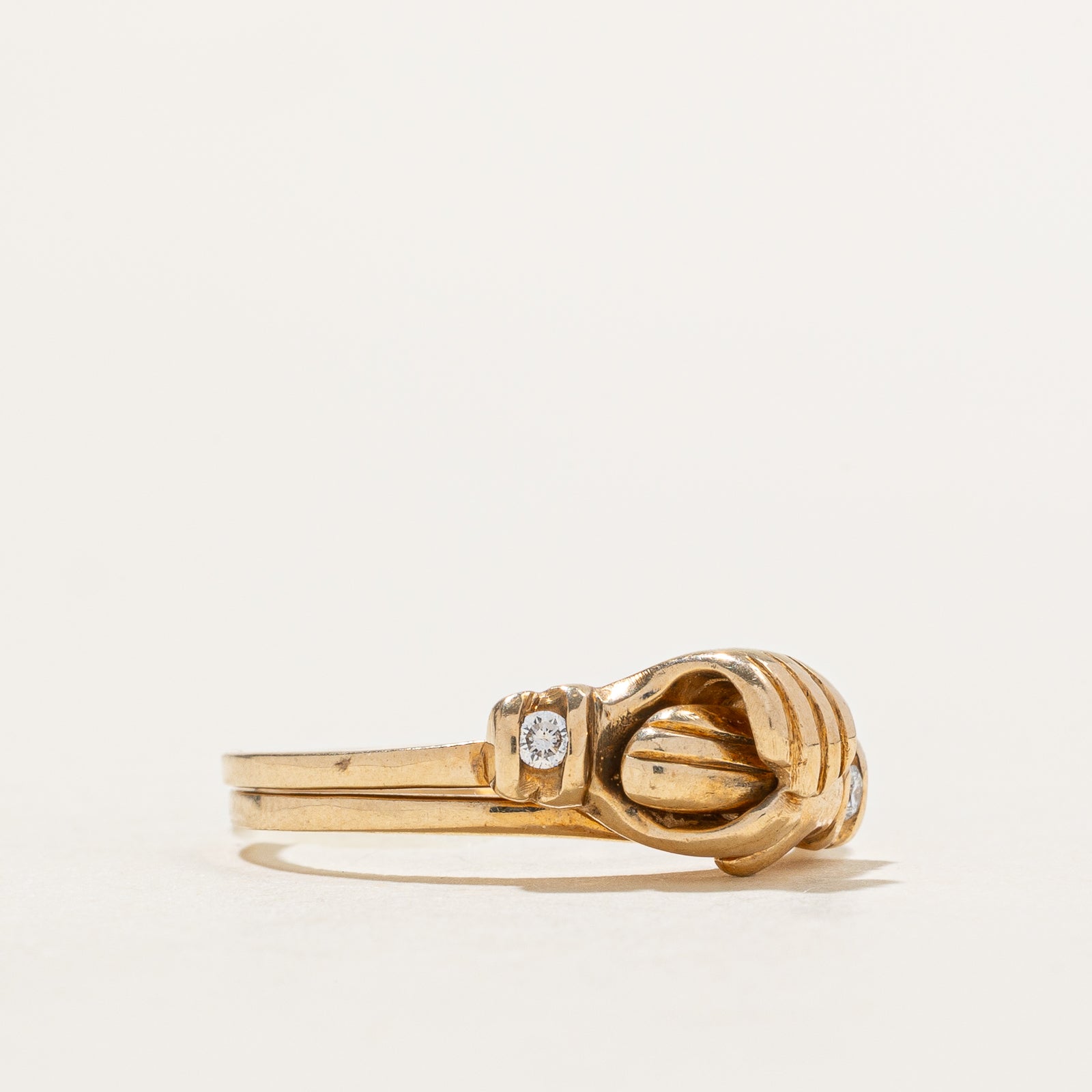 Bagues Mains Entrelacées en Diamant | 0,04 ct | Taille 5,5