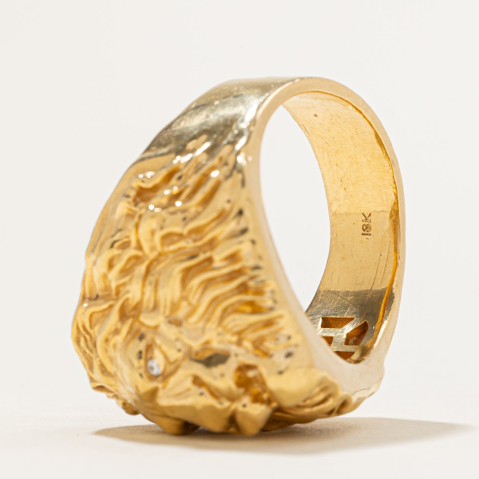 Diamond Lion Head Ring | 0.01ctw | SZ 11