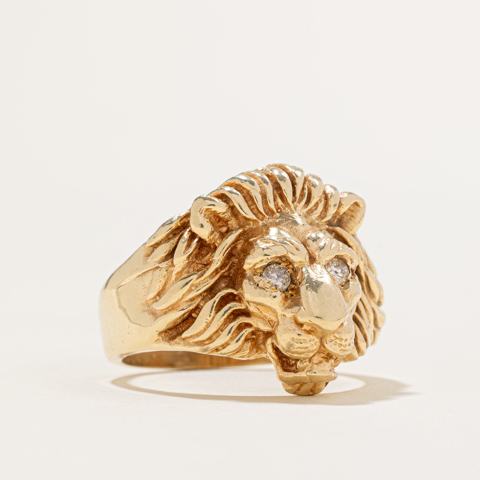 Diamond Lion Head Ring | 0.10ctw | SZ 10