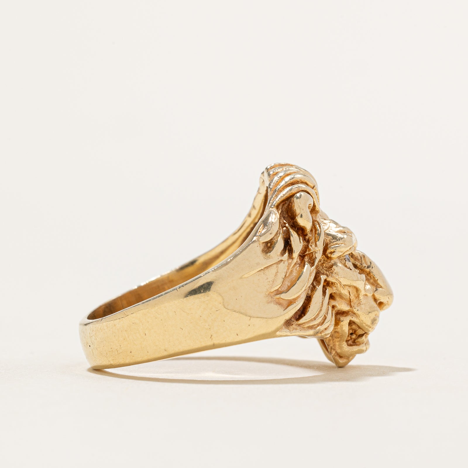 Diamond Lion Head Ring | 0.10ctw | SZ 10