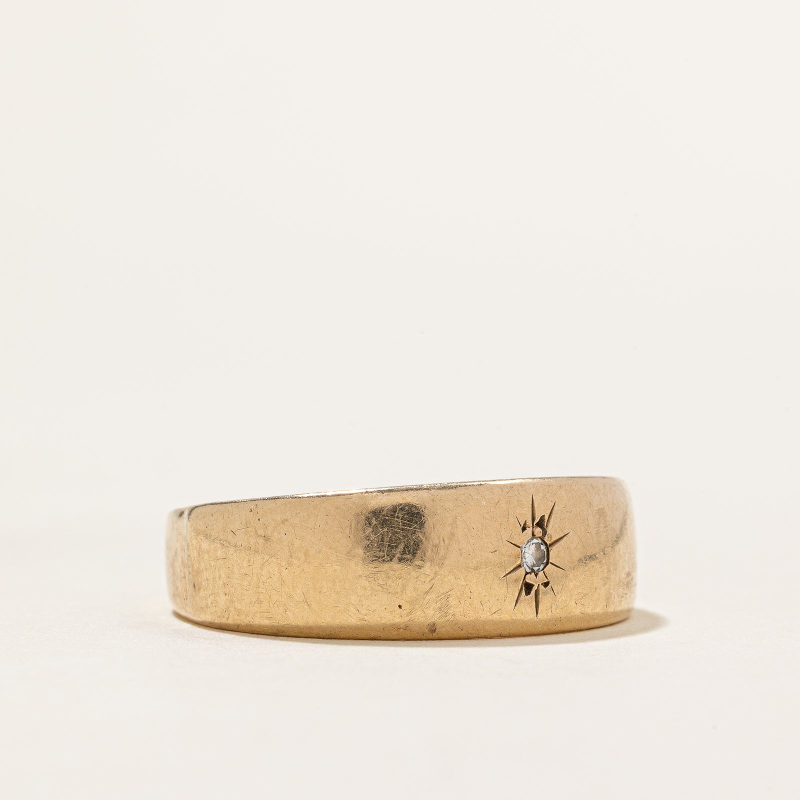 Bague vintage canadienne sertie de diamants en forme d'étoile | 0,01 ct | Taille 8,5
