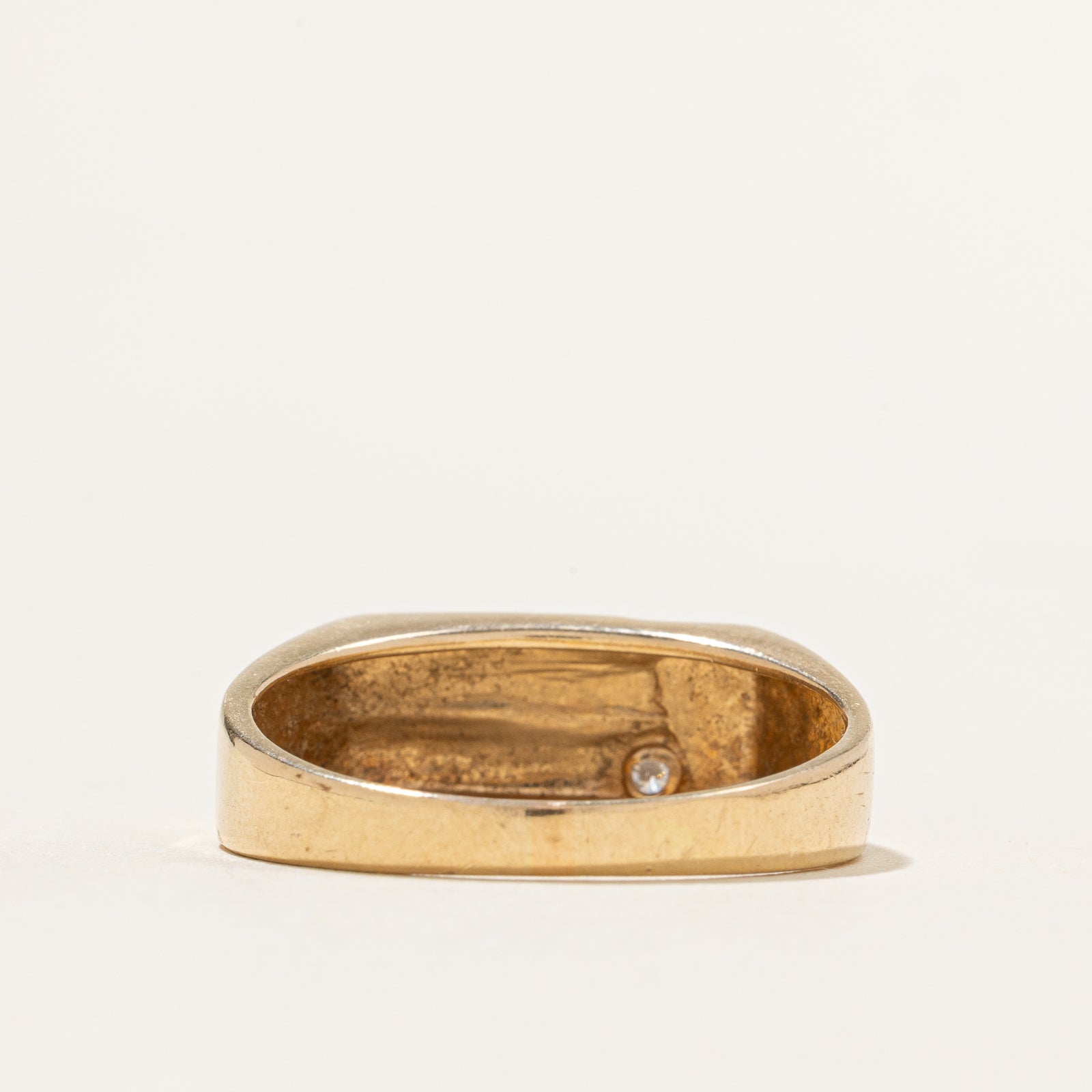 Flush Set Diamond Grooved Band | 0.02ct | SZ 12