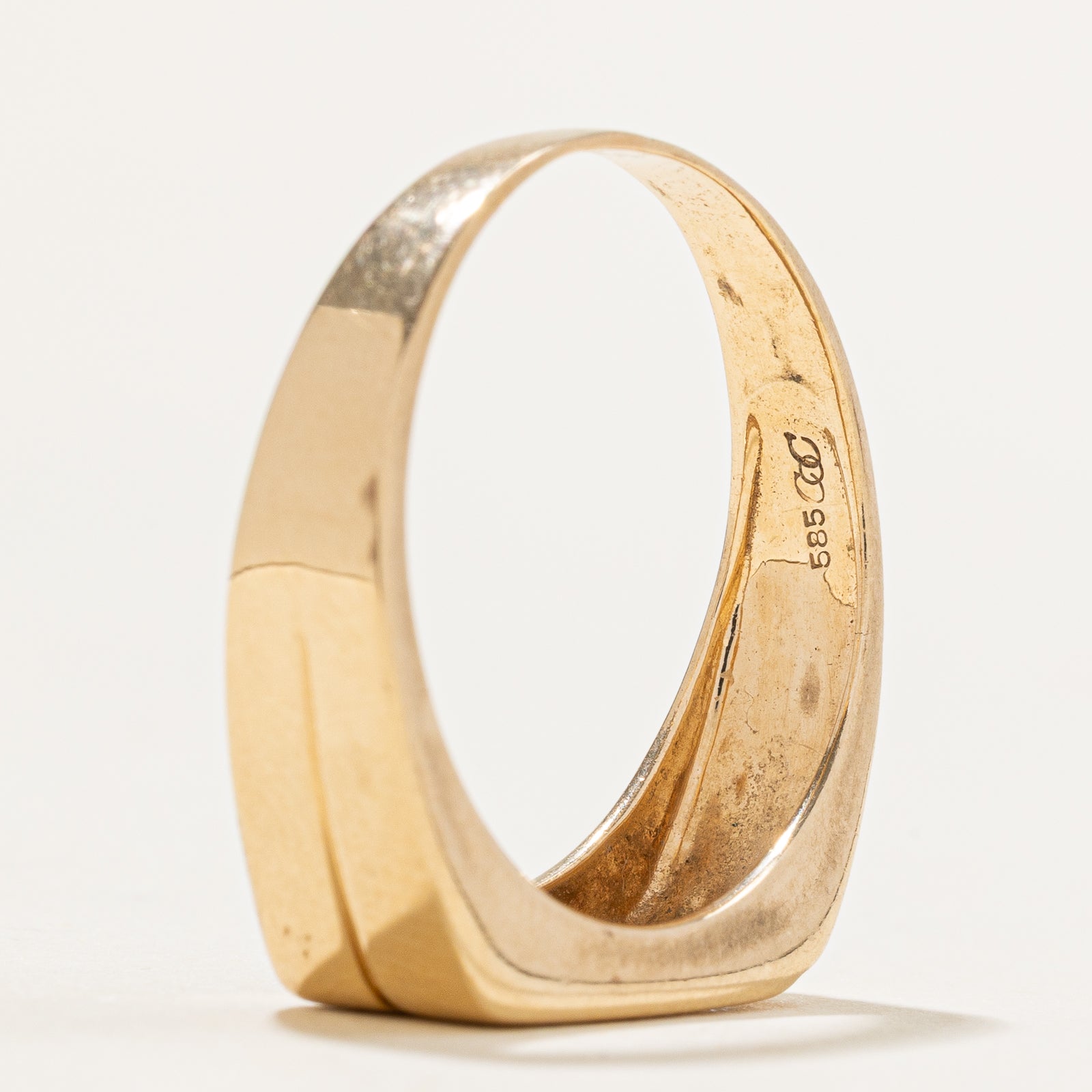 Flush Set Diamond Grooved Band | 0.02ct | SZ 12
