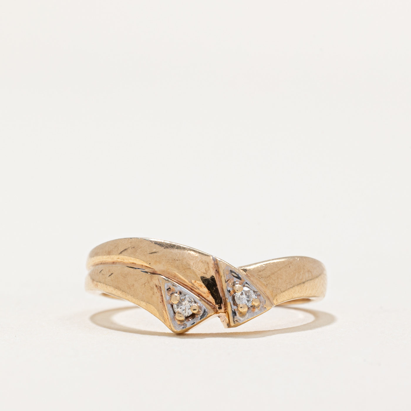 Diamond Double Chevron Ring | 0.03ctw | SZ 4.5 |