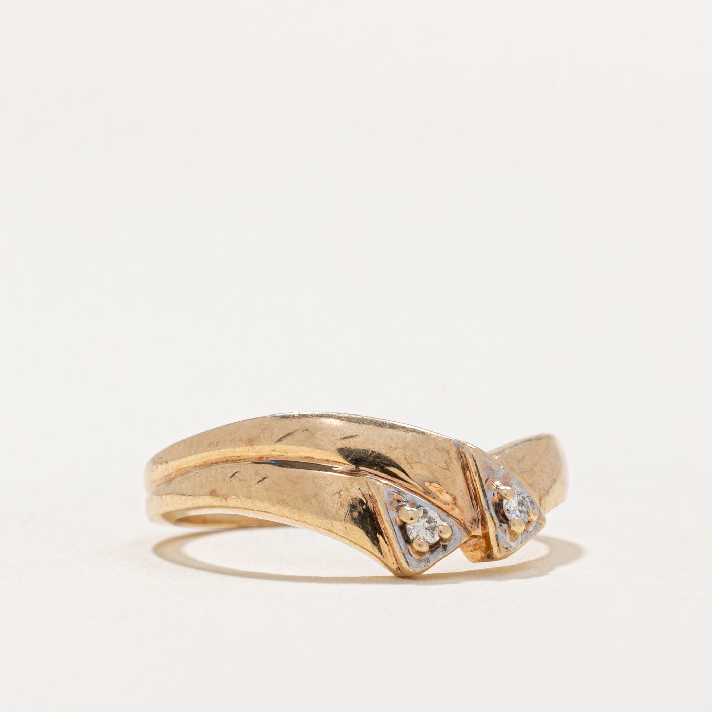 Diamond Double Chevron Ring | 0.03ctw | SZ 4.5 |