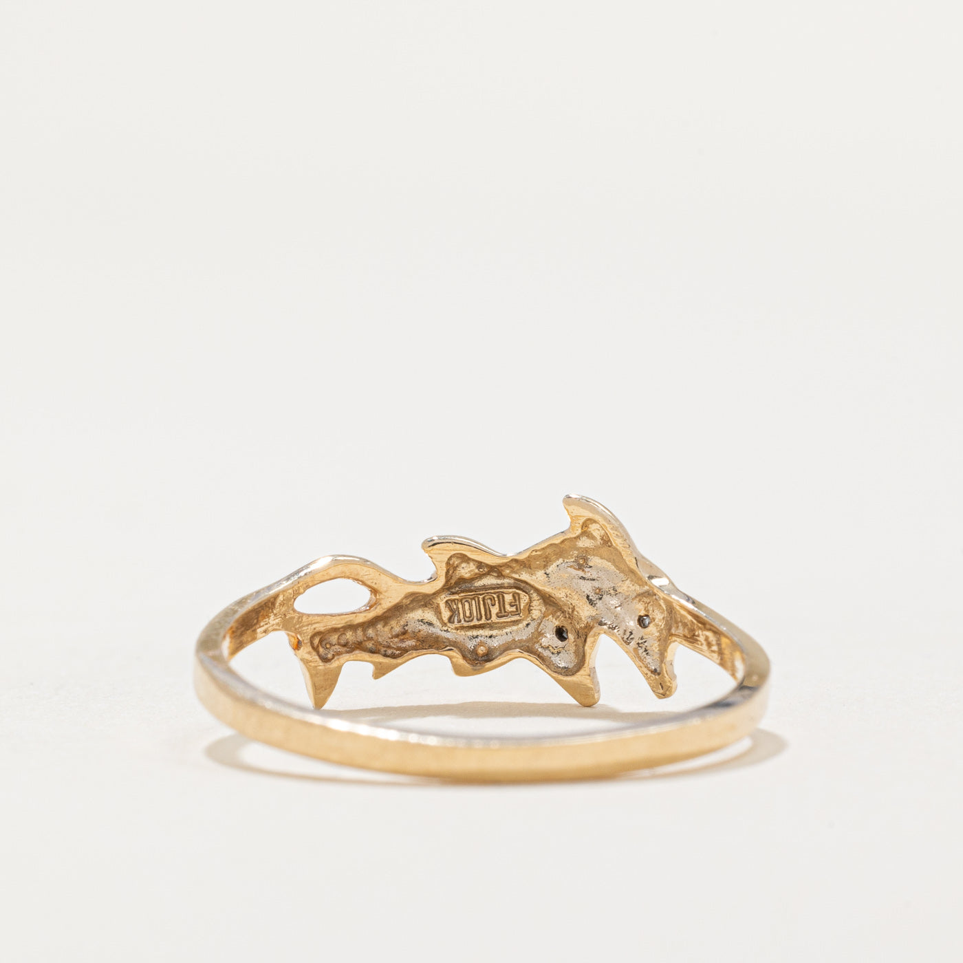 Diamond Double Dolphin Ring | 0.01ctw | SZ 7.25 |