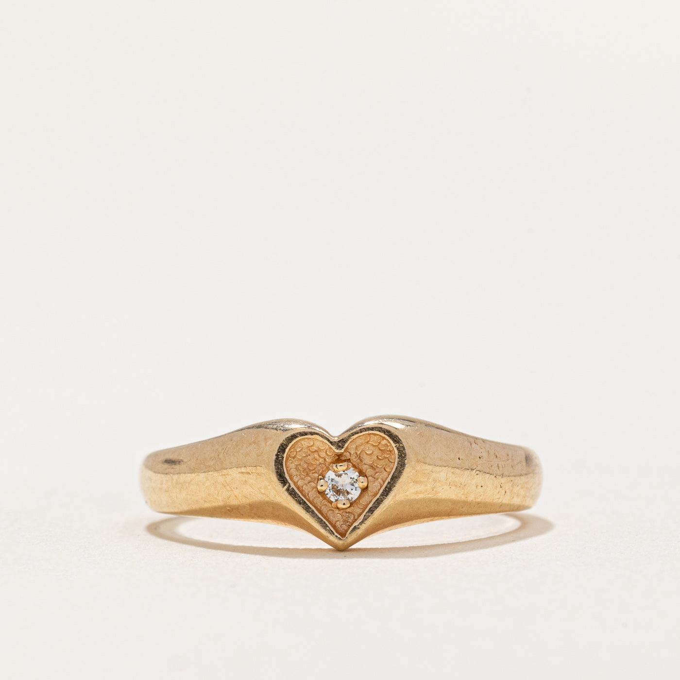 Bague cœur en diamant | 0,02 ct | Taille 5 |