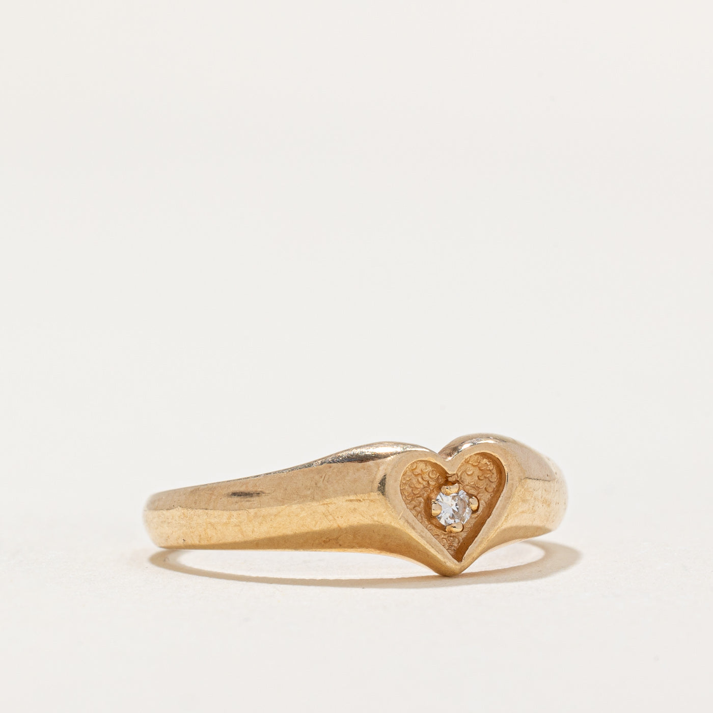 Bague cœur en diamant | 0,02 ct | Taille 5 |