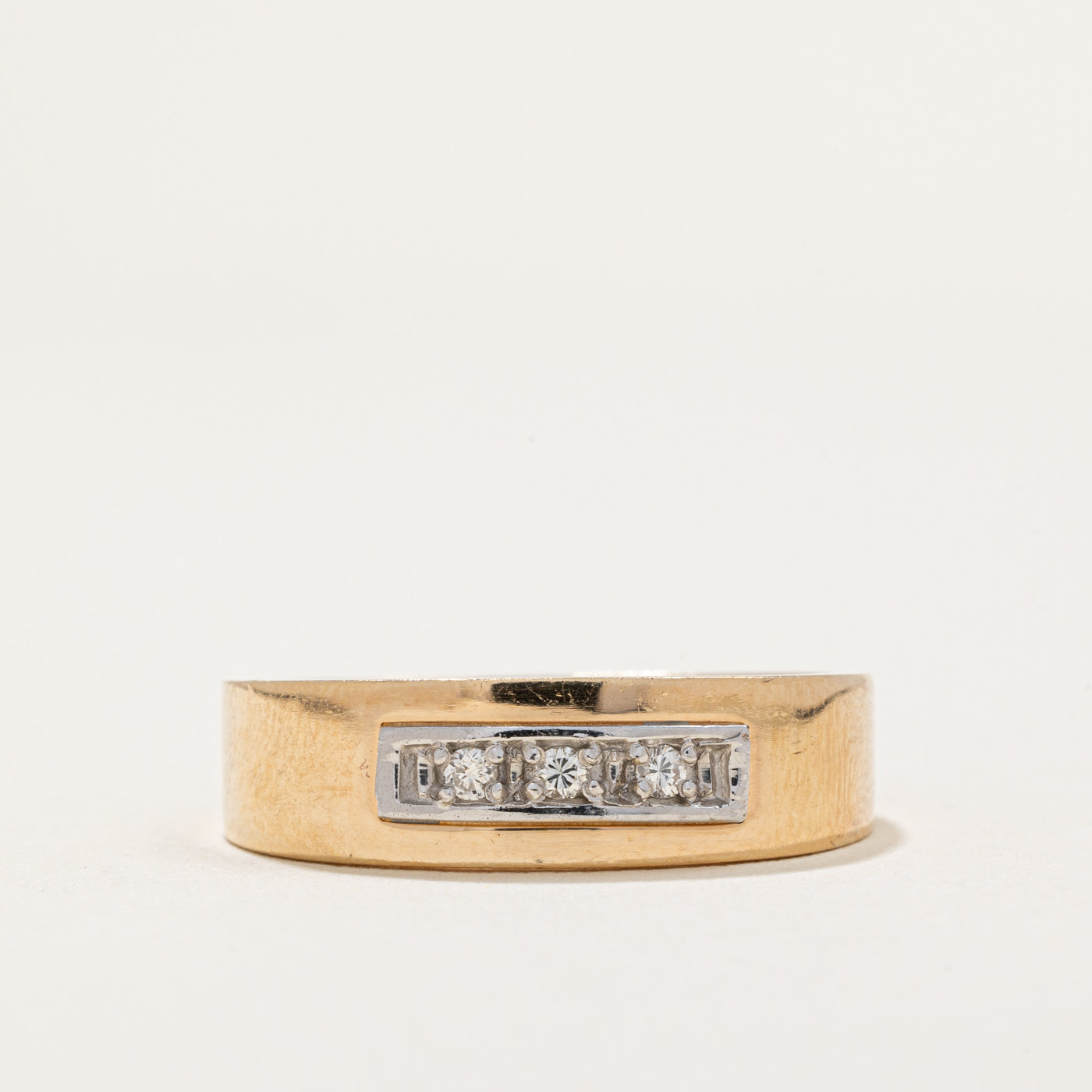 Three Stone Diamond Row Band | 0.07ctw | SZ 10 |