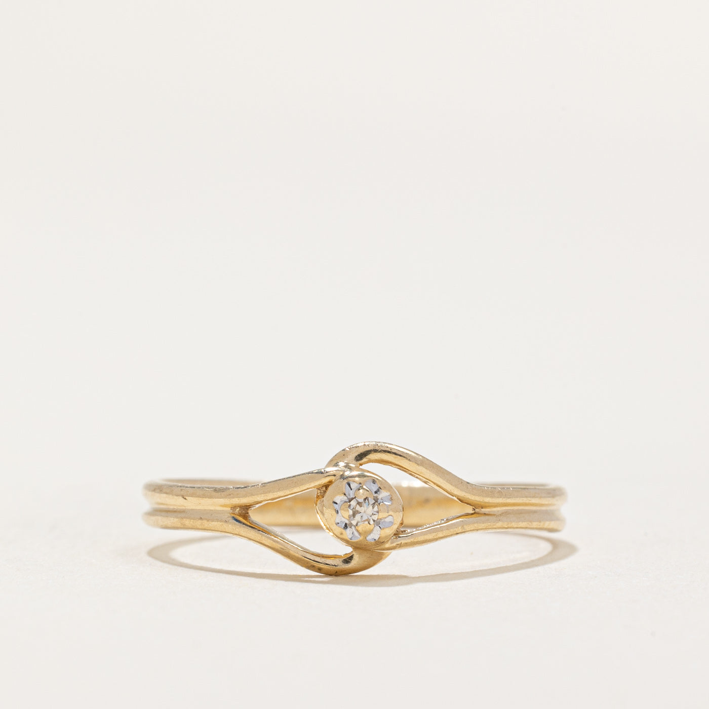 Bague abstraite en diamant | 0,01 ct | Taille 5,5 |