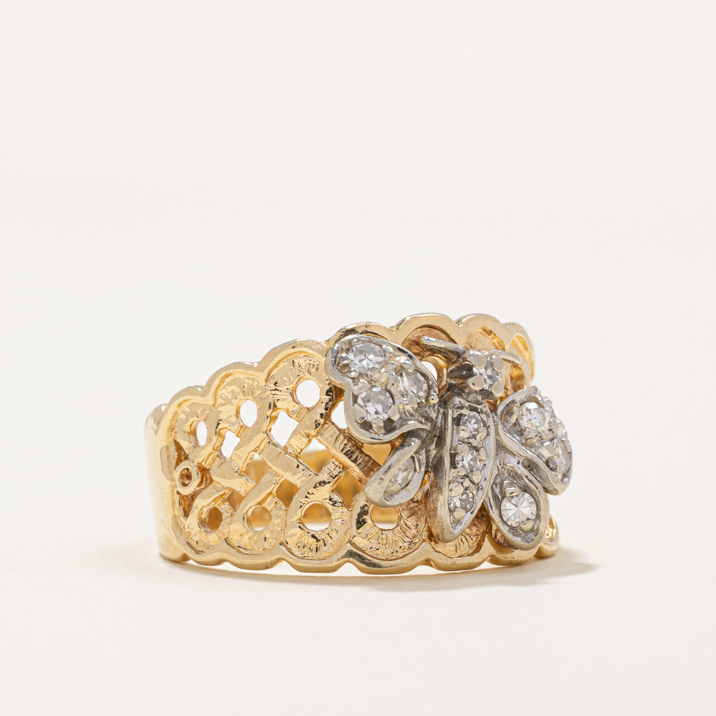Diamond Butterfly Ring | 0.22ctw | SZ 8.75 |