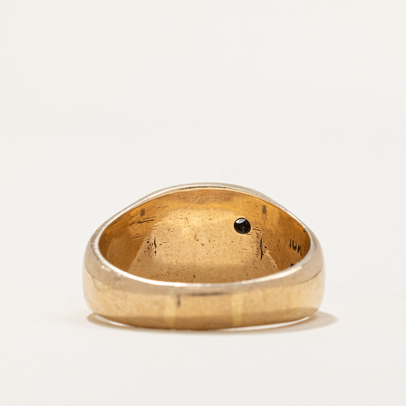 Bague chevalière avec initiale « S » en diamant | 0,03 ct | Taille 9,75 |