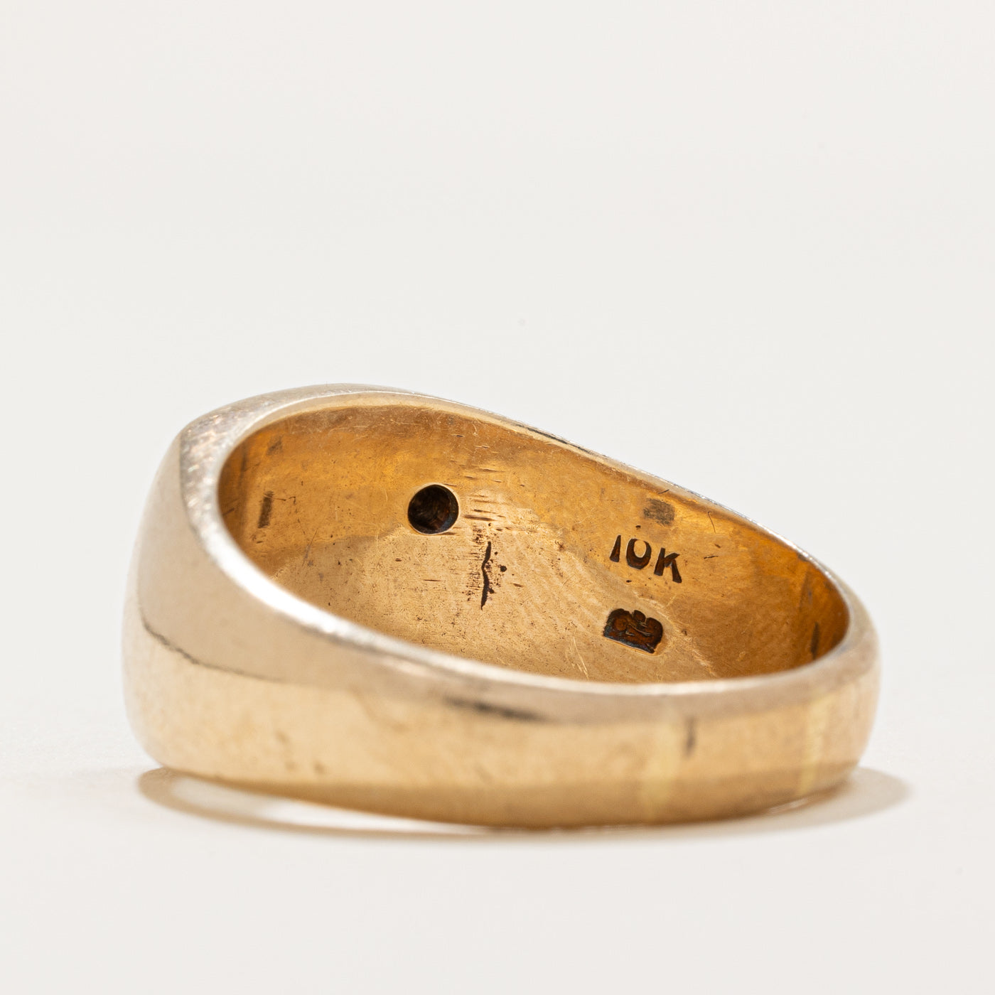 Bague chevalière avec initiale « S » en diamant | 0,03 ct | Taille 9,75 |