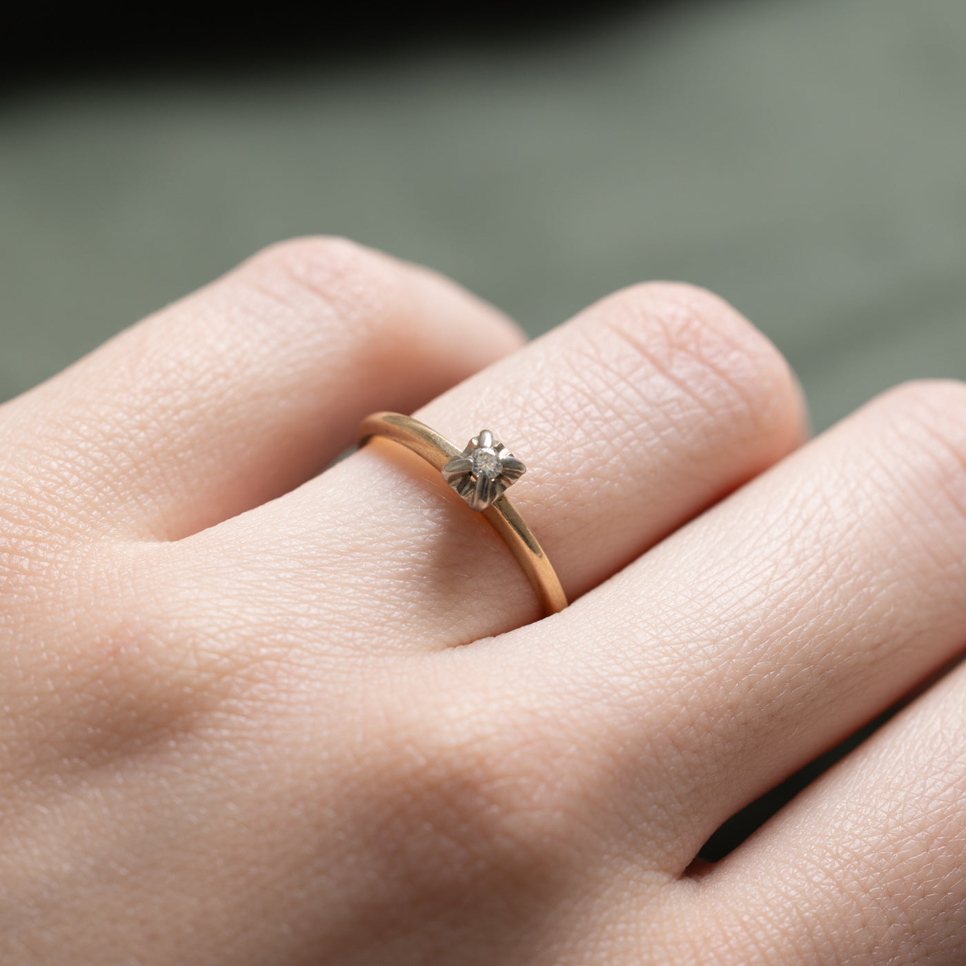 Vintage Solitaire Diamond Ring | 0.03ct | SZ 4.75