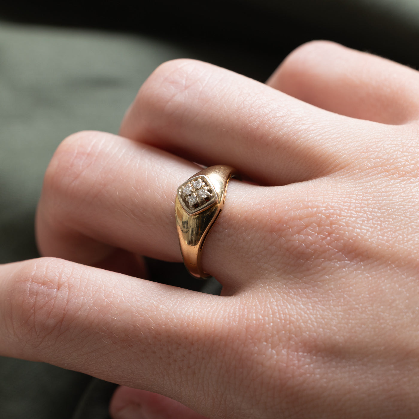 Diamond Cluster Tapered Ring | 0.06ctw | SZ 7.25