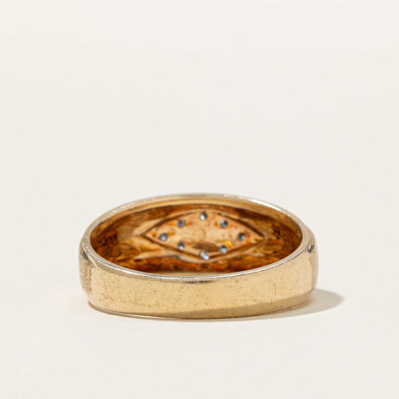 Diamond Rhombus Design Textured Band | 0.09ctw | SZ 10.5