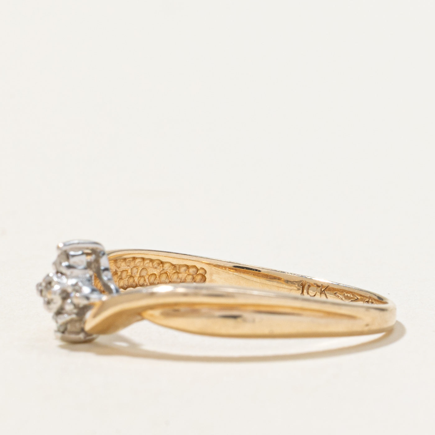 Diamond Cluster Twisted Cross Over Ring | 0.03ctw | SZ 6.25