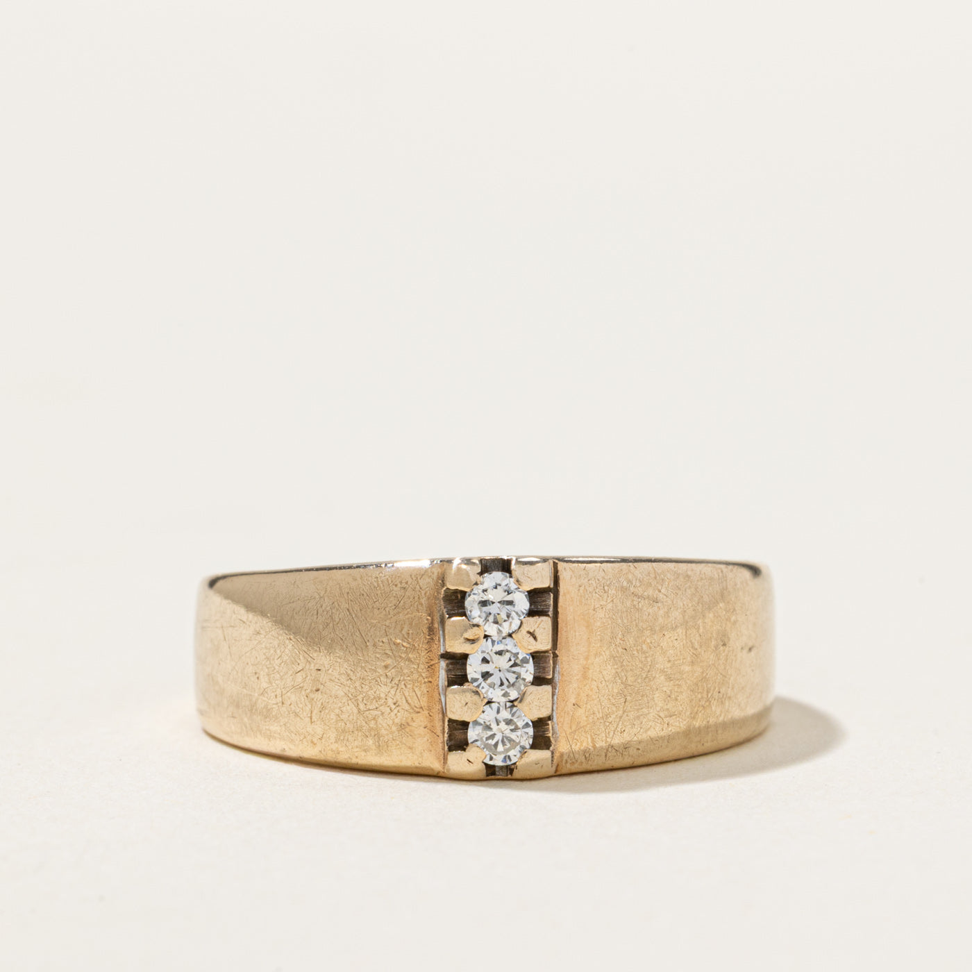 Three Stone Diamond Column Band | 0.12ctw | SZ 8