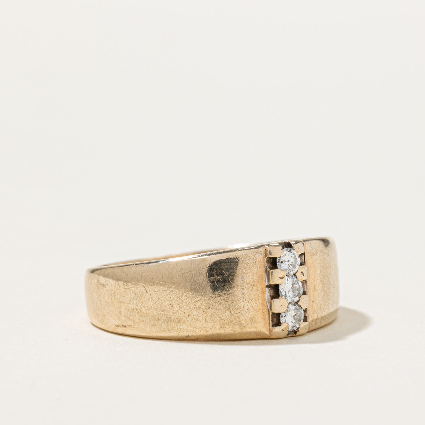 Three Stone Diamond Column Band | 0.12ctw | SZ 8