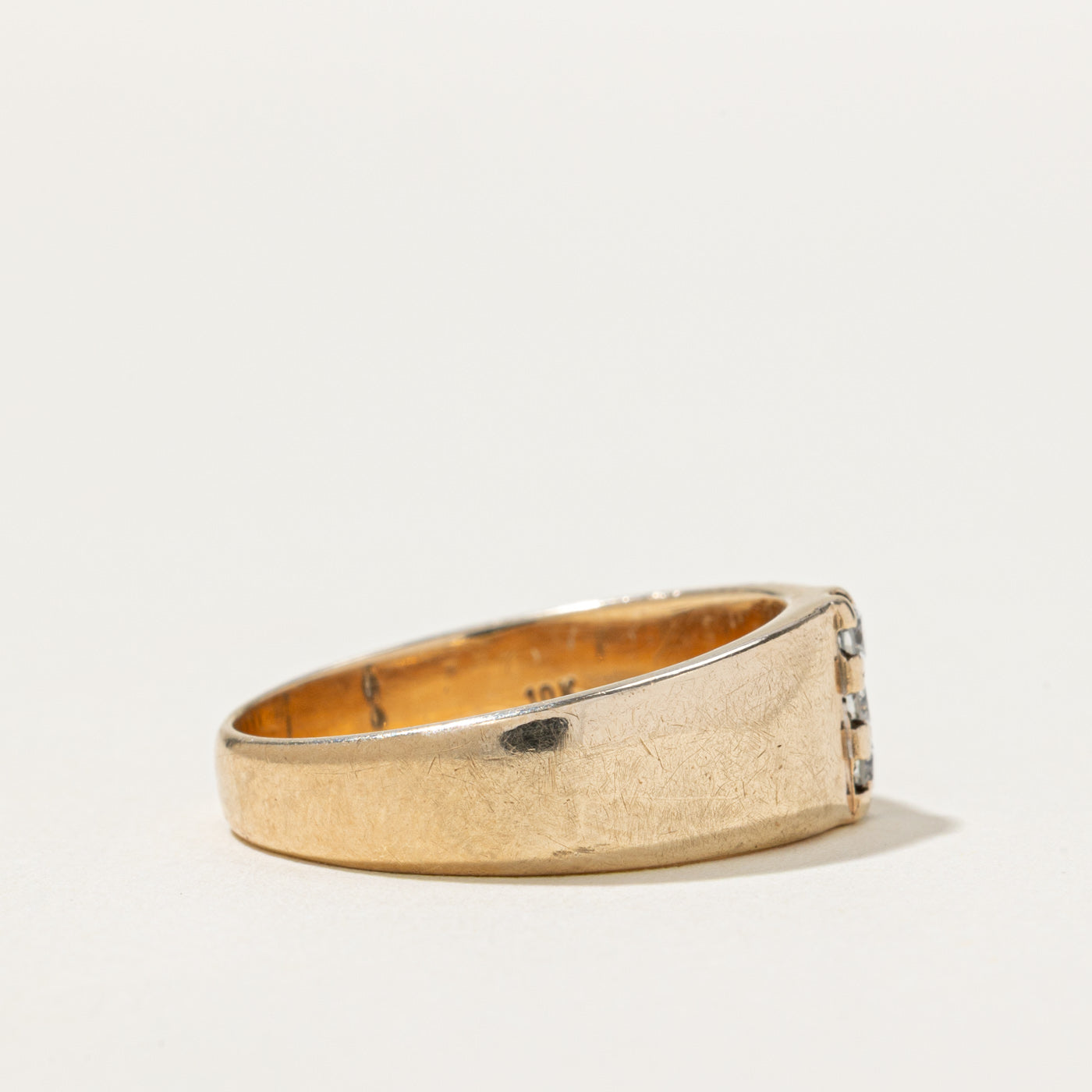 Three Stone Diamond Column Band | 0.12ctw | SZ 8