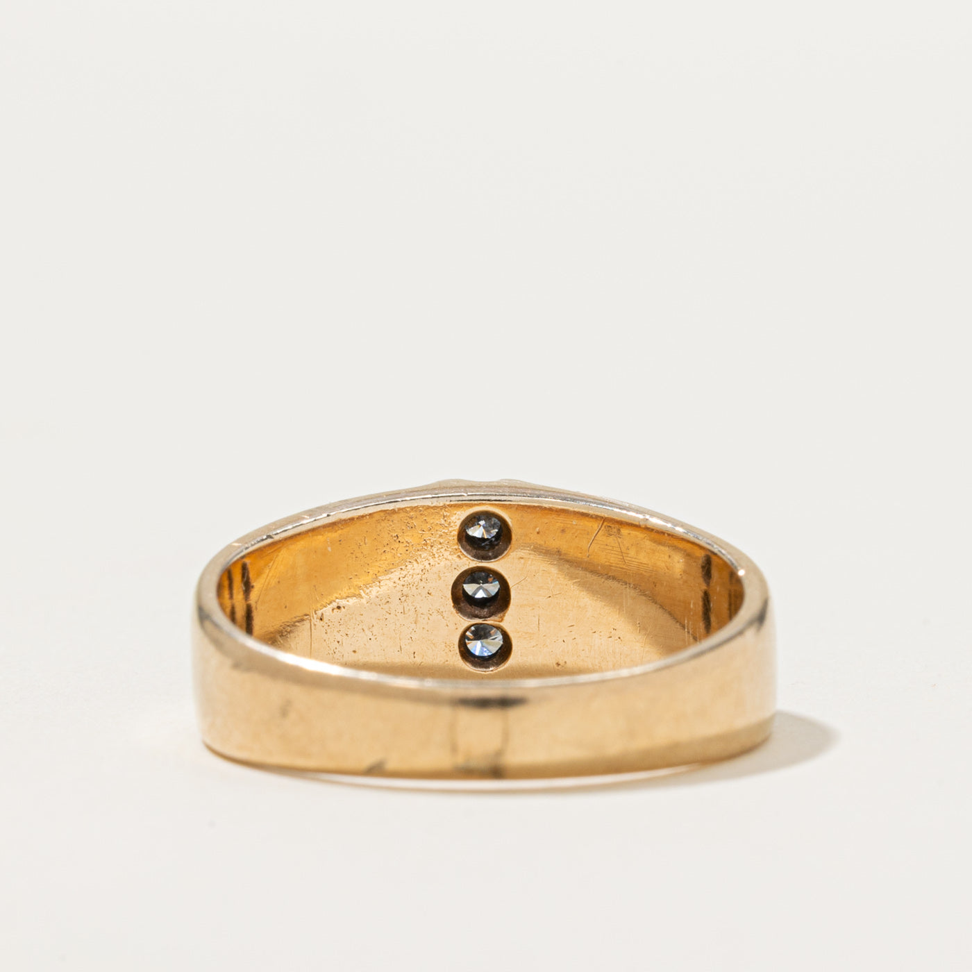 Three Stone Diamond Column Band | 0.12ctw | SZ 8