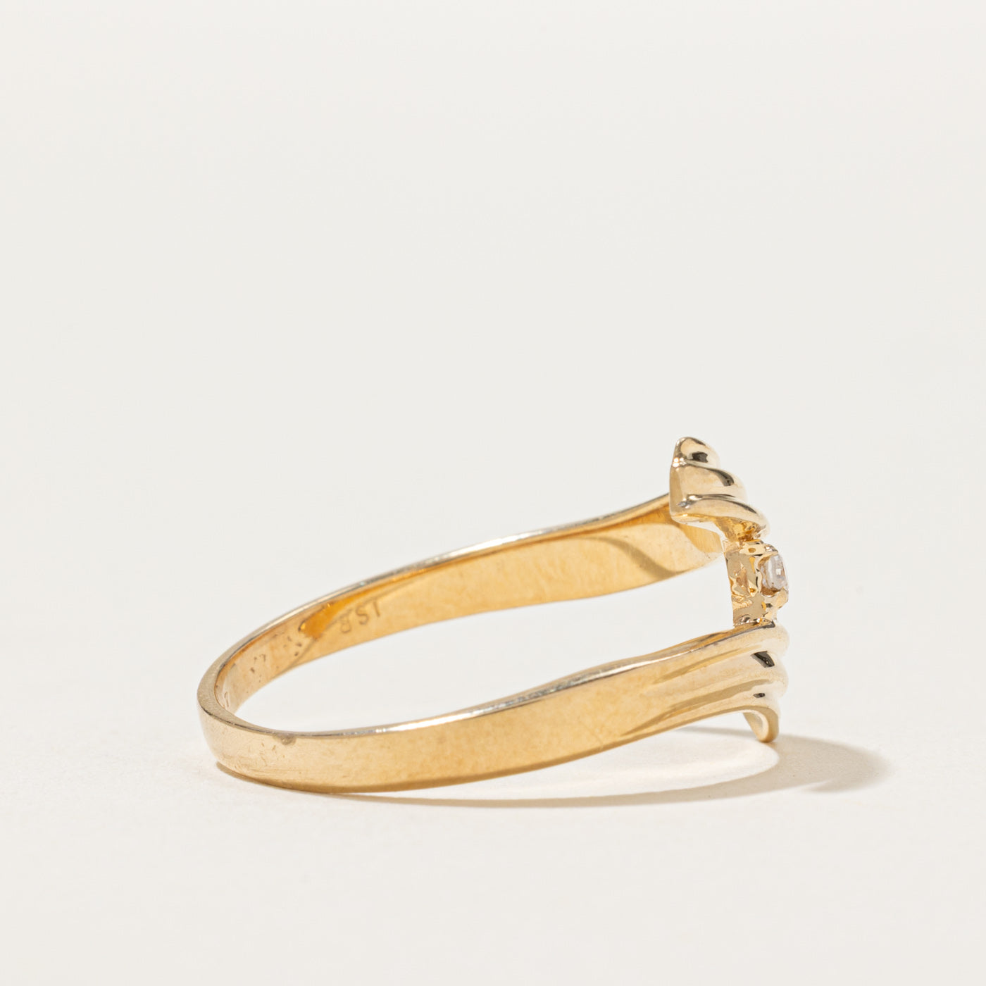 Single Diamond Bypass Ring | 0.02ct | SZ 8