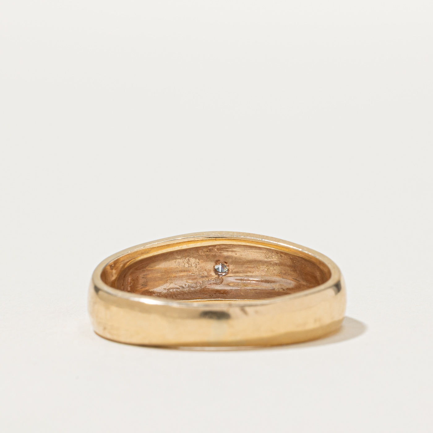 Solitaire Diamond Grooved Band | 0.08ct | SZ 11