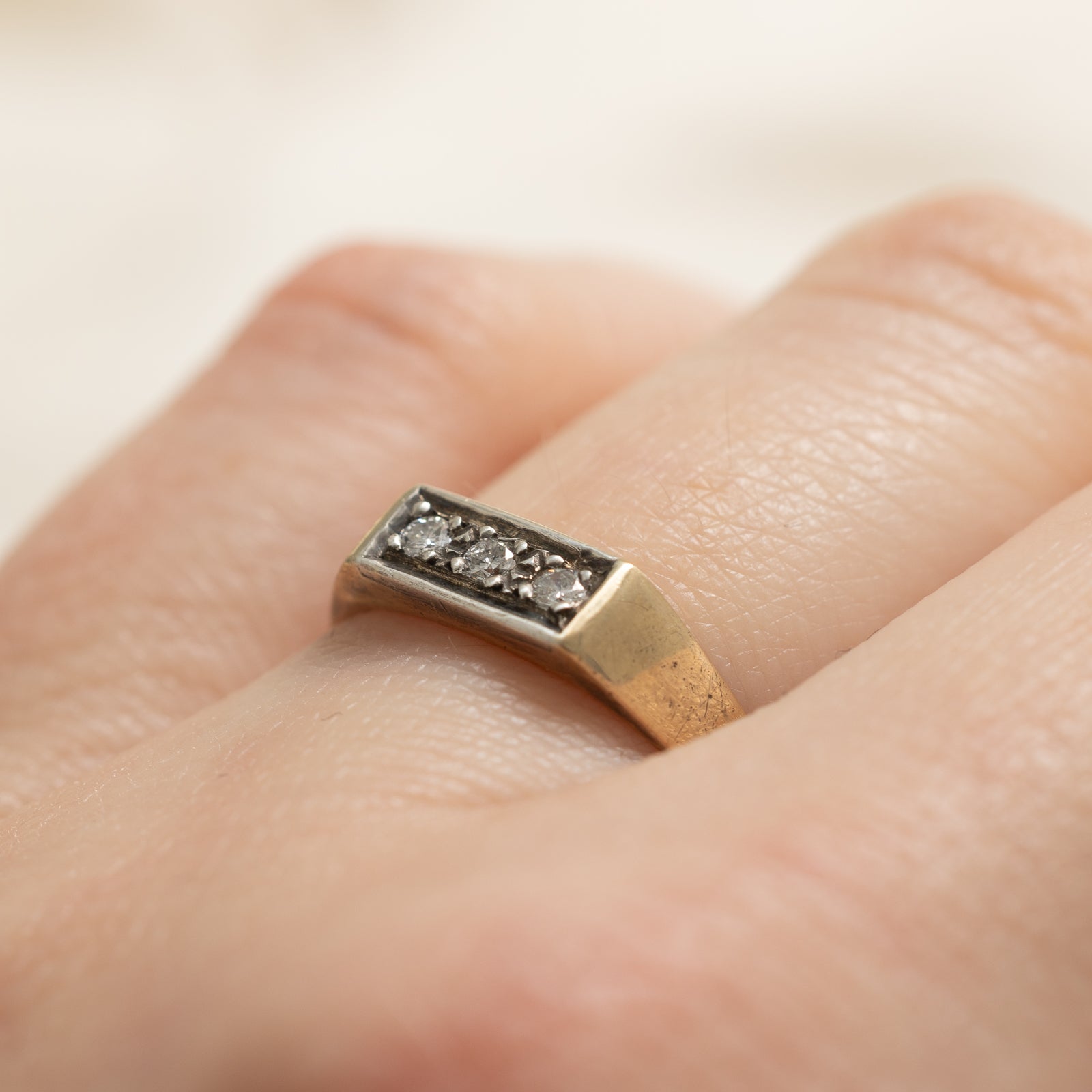 10k Yellow Gold Three Stone Diamond Ring | 0.09ctw | SZ 5.5