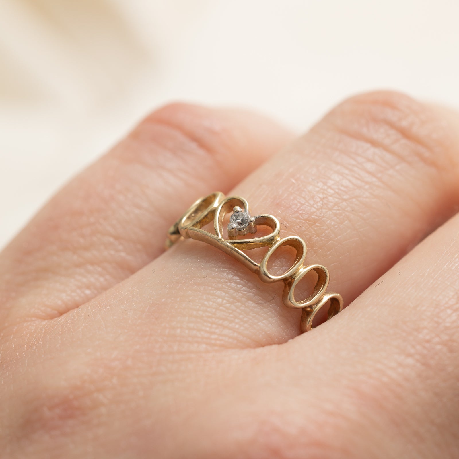 Diamond Open Heart Ring | 0.02ct | SZ 6.75