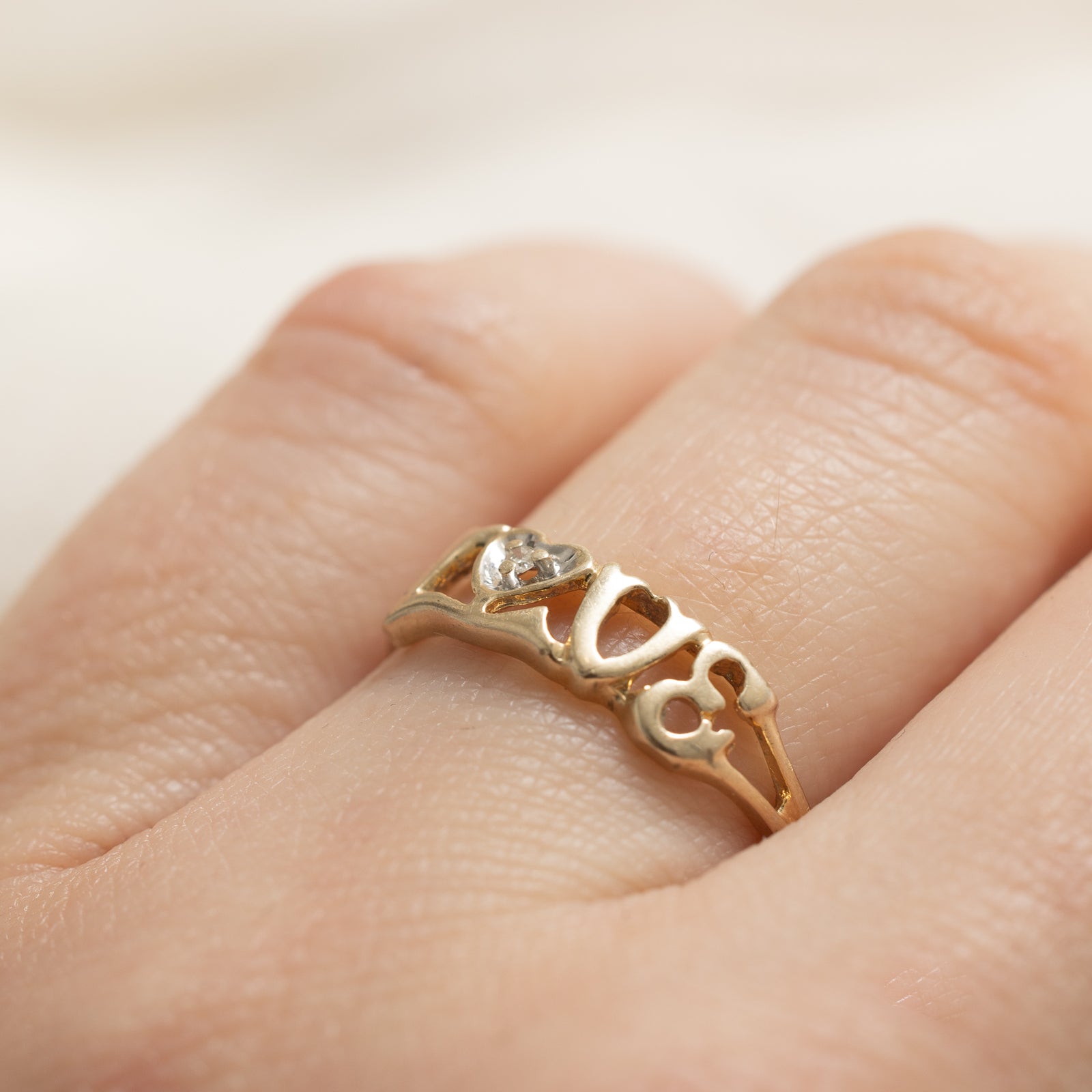 Diamond 'Love' Ring | 0.007ct | SZ 6