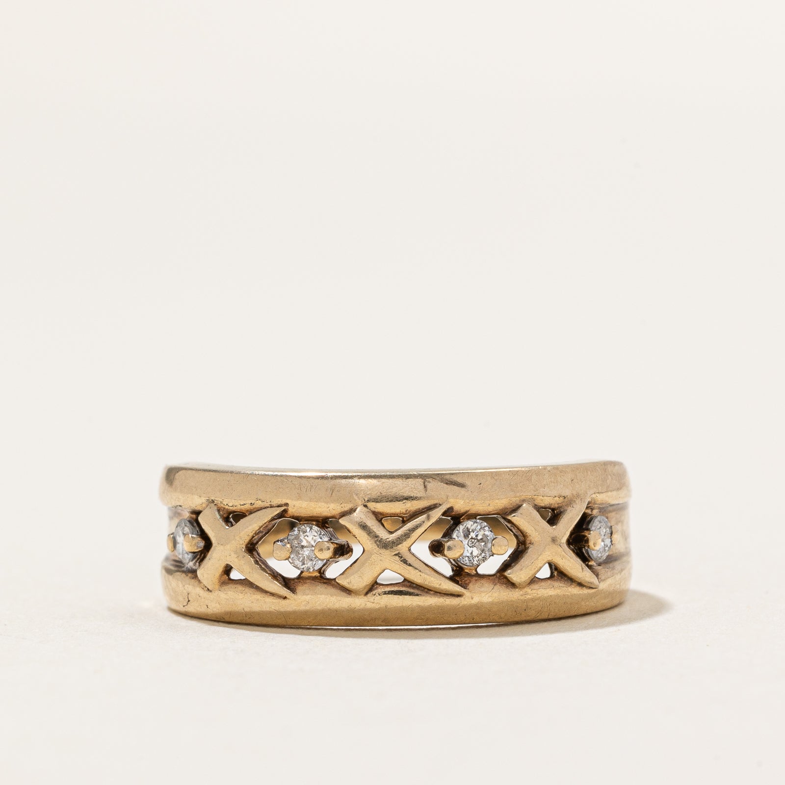 Four Stone Diamond X Band | 0.07ctw | SZ 6.5