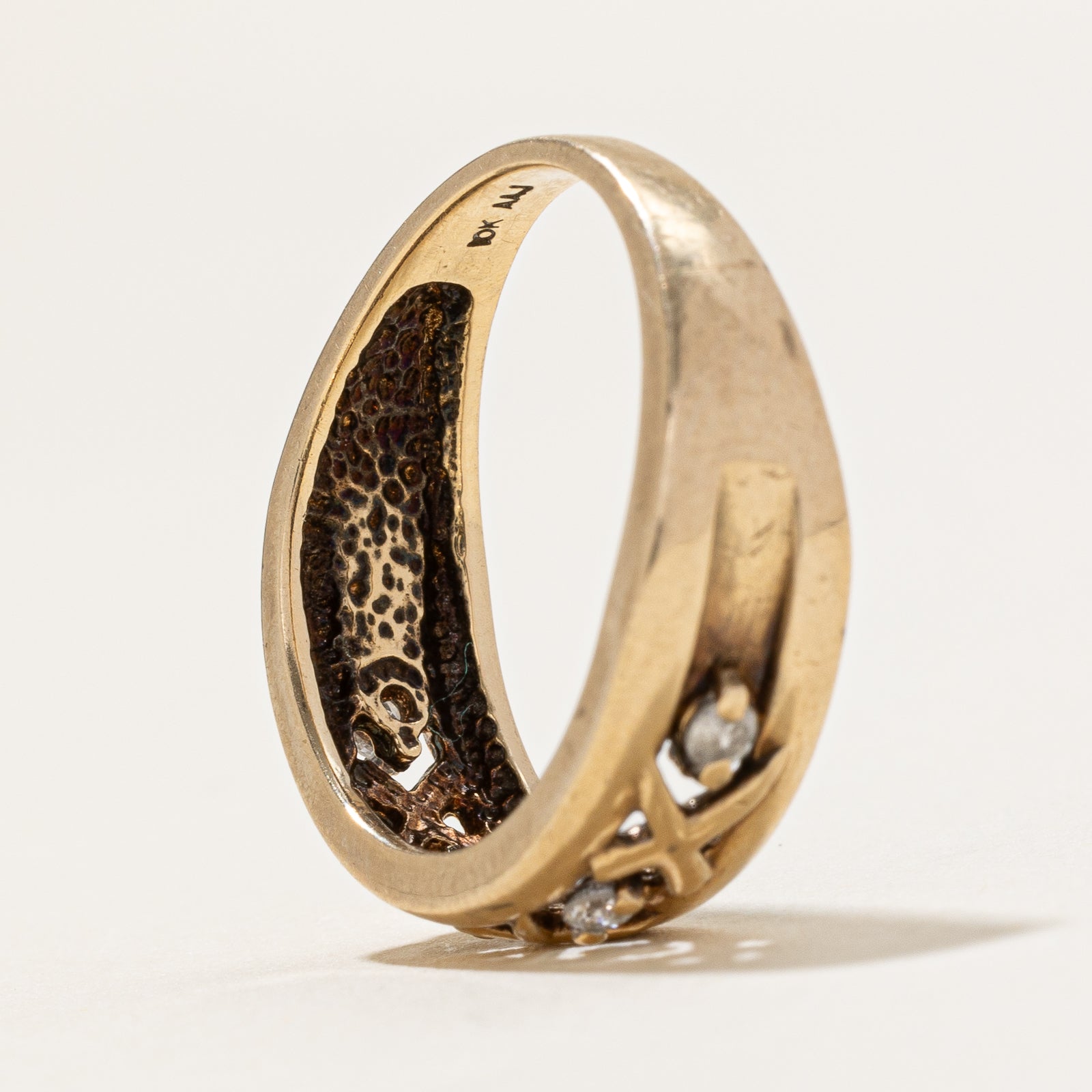 Four Stone Diamond X Band | 0.07ctw | SZ 6.5