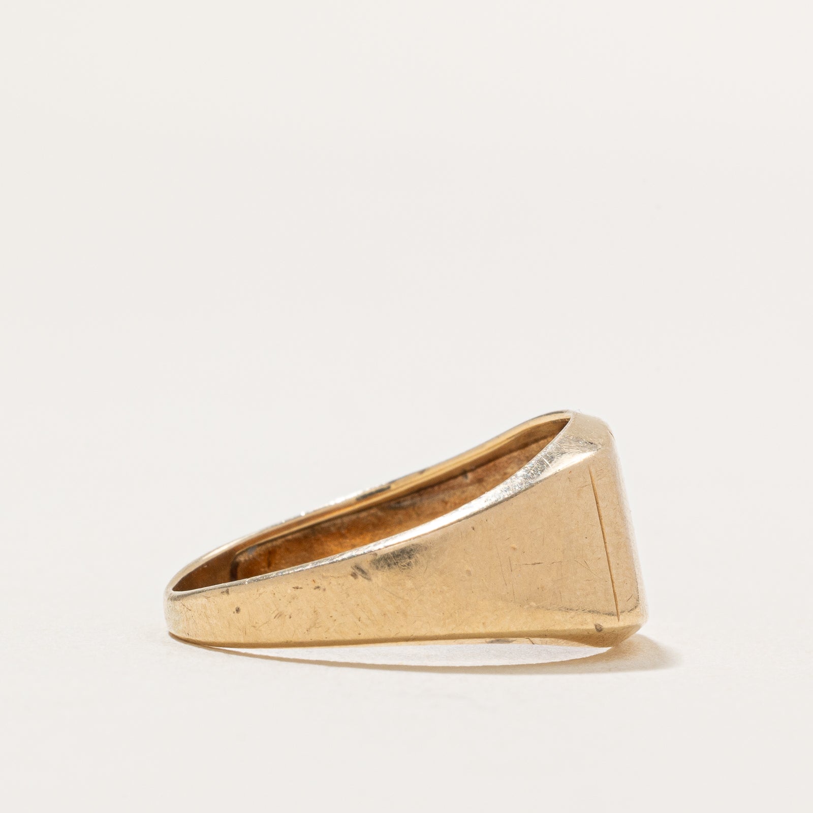 Corner Diamond Signet Ring | 0.007ct | SZ 7.5