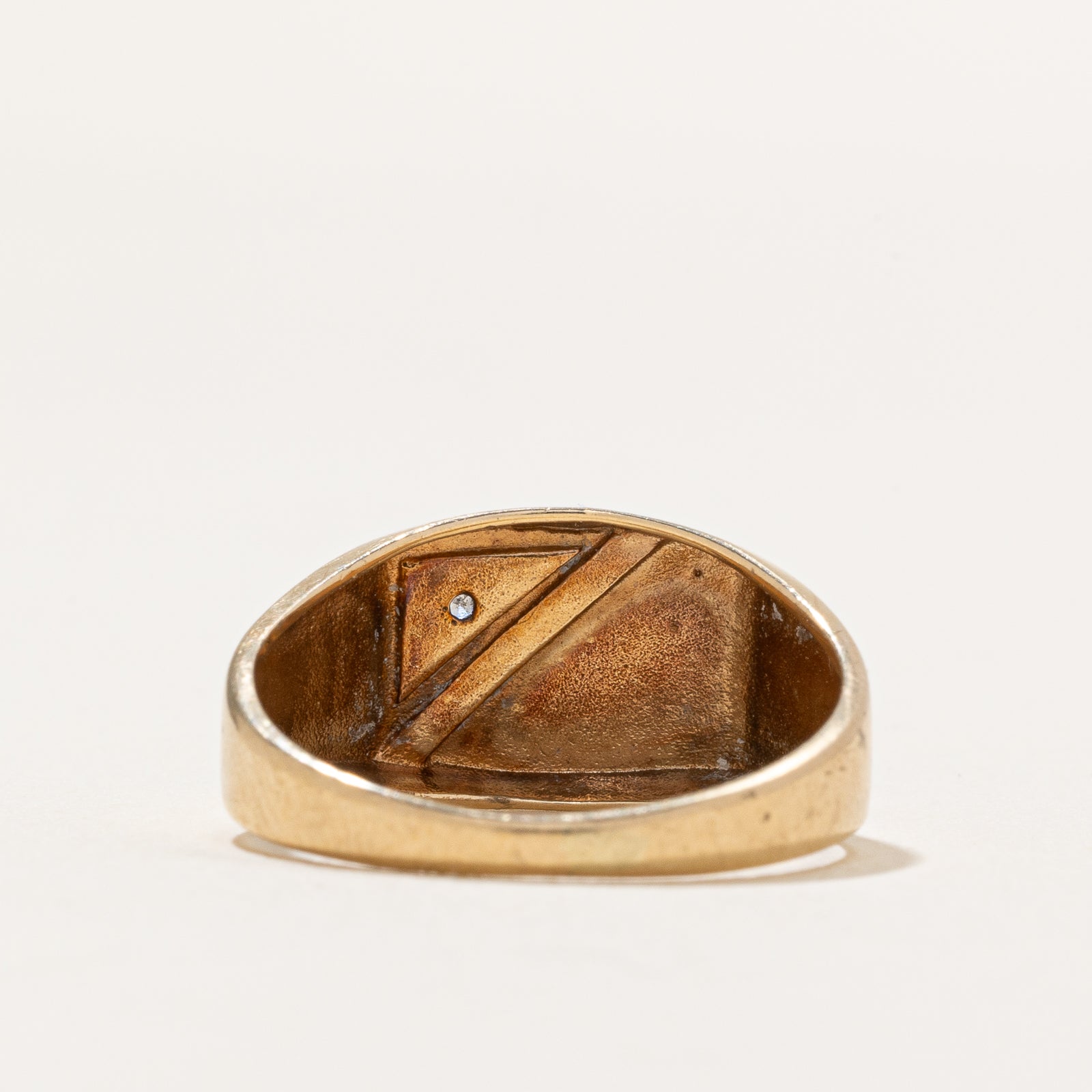 Corner Diamond Signet Ring | 0.007ct | SZ 7.5