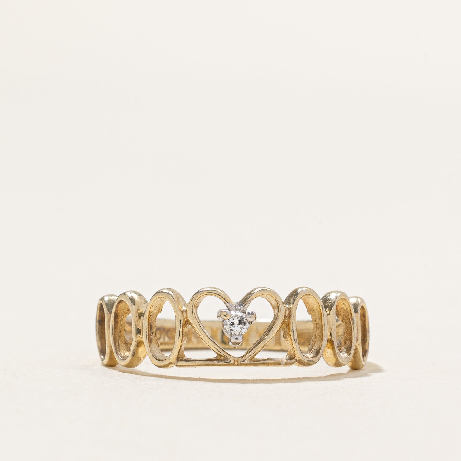 Diamond Open Heart Ring | 0.02ct | SZ 6.75