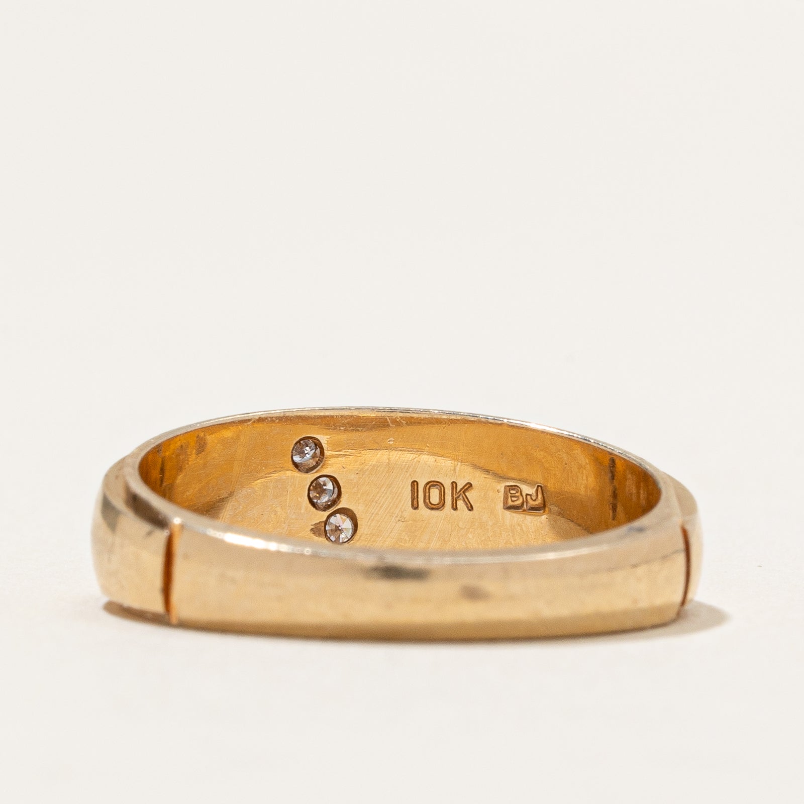 Bague trois diamants en rangée diagonale | 0,025 ct | Taille 7