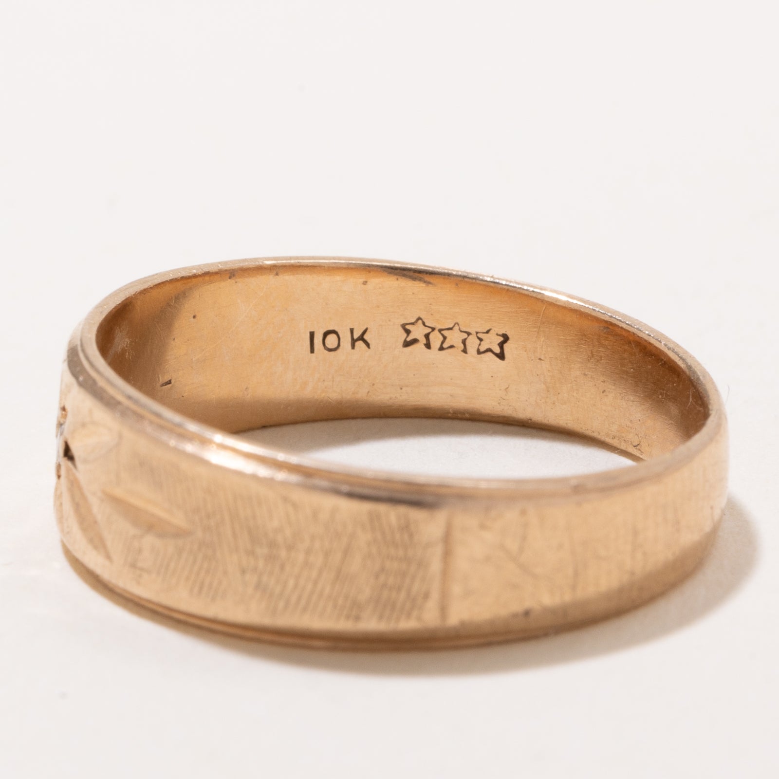 Bague sertie de diamants en forme d'étoile | 0,012 ct | Taille 10
