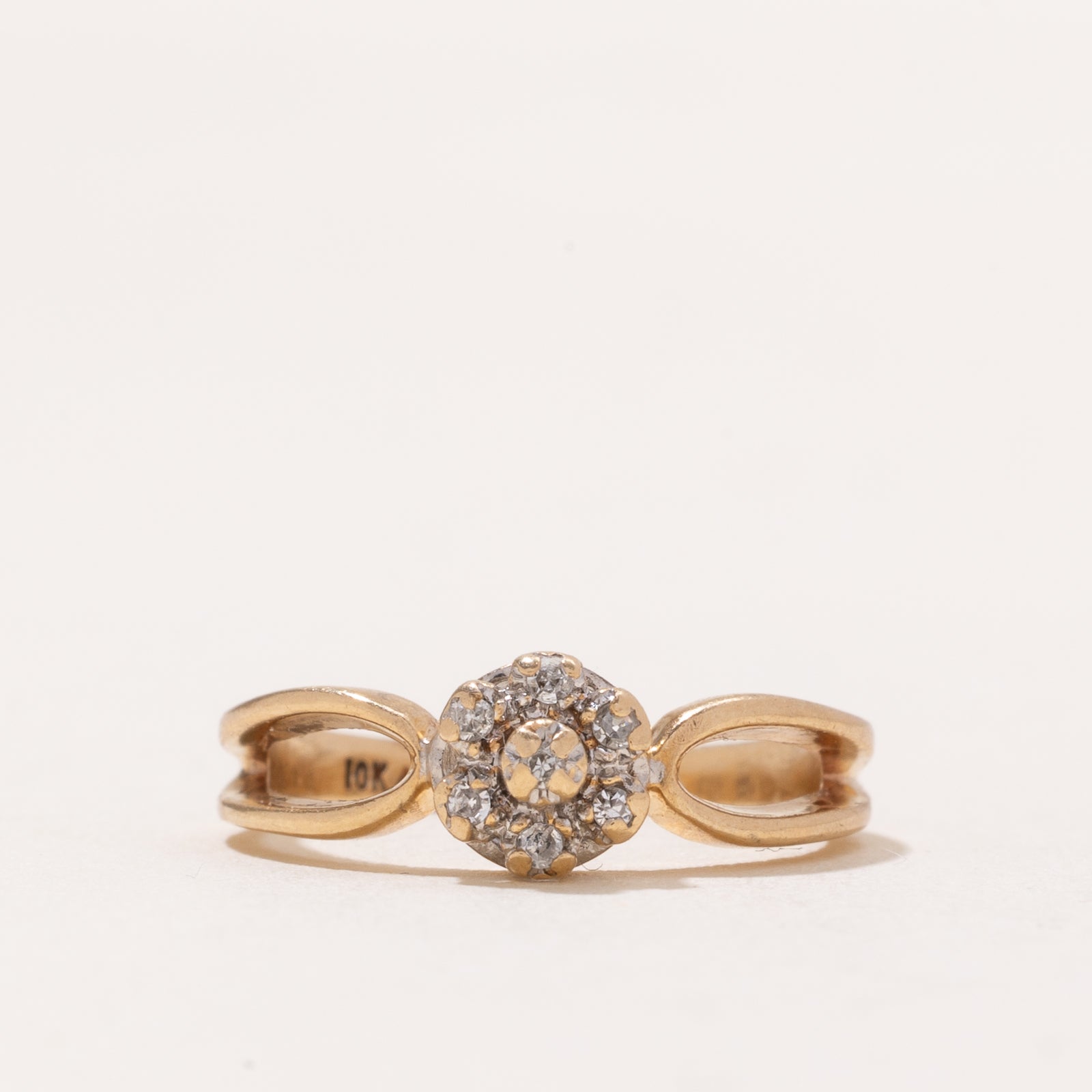 Diamond Cluster Open Shank Ring | 0.03ctw | SZ 4