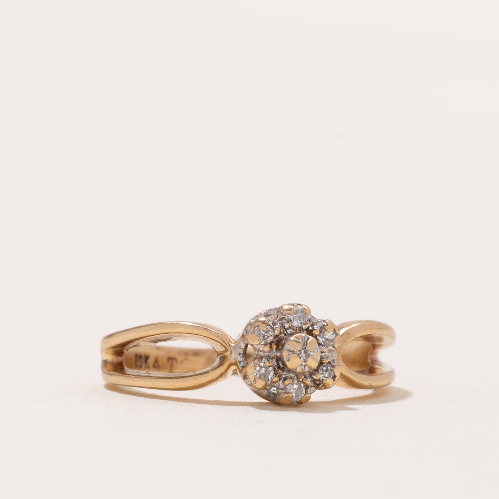 Diamond Cluster Open Shank Ring | 0.03ctw | SZ 4
