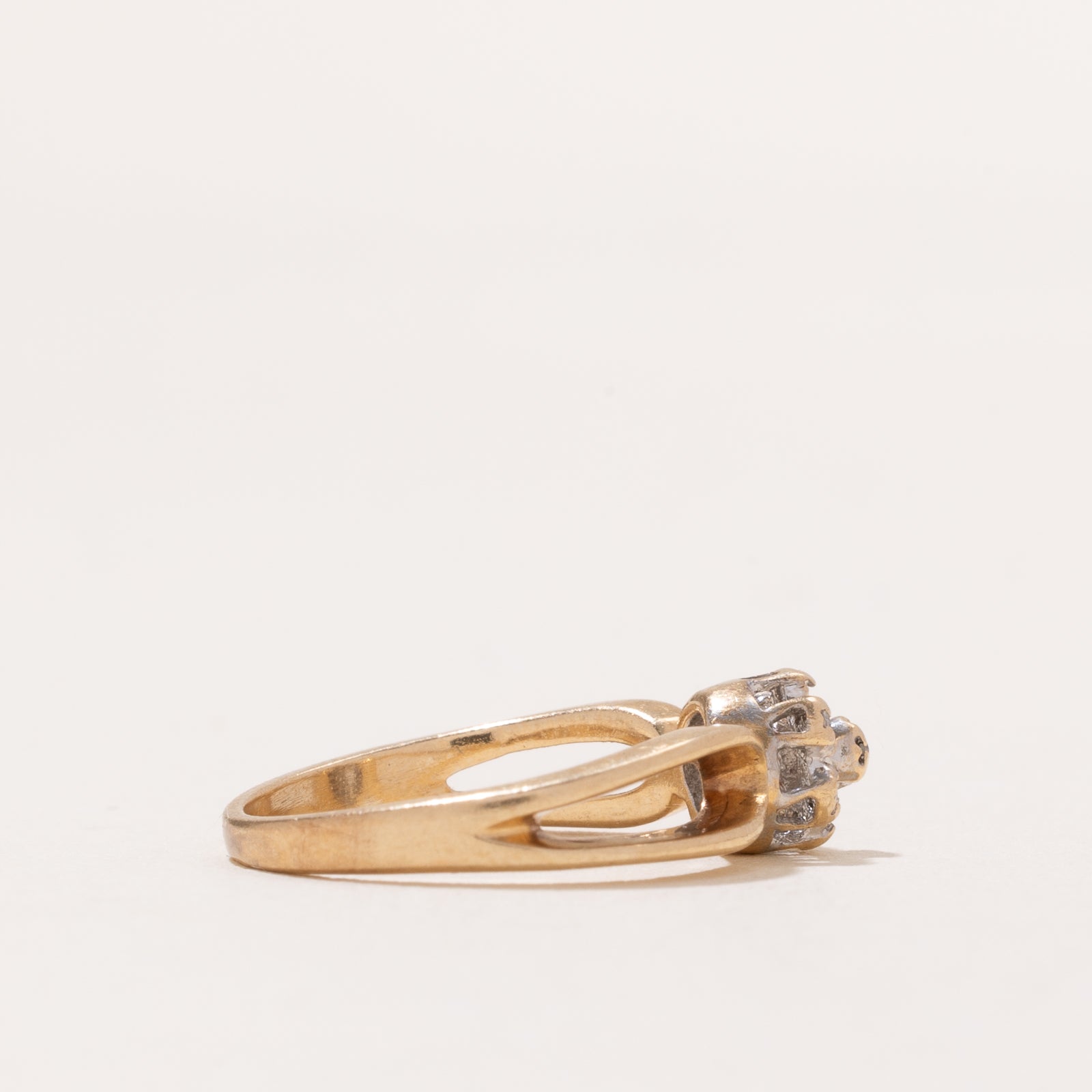 Diamond Cluster Open Shank Ring | 0.03ctw | SZ 4
