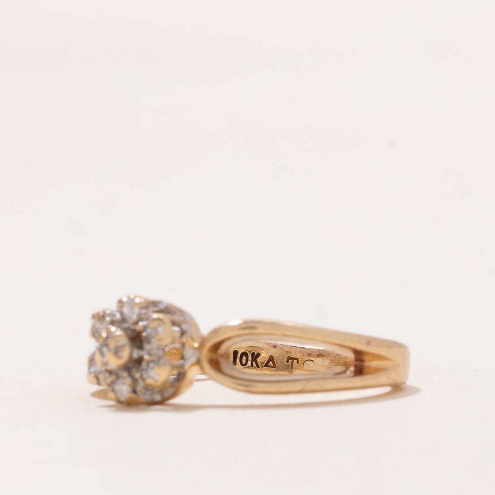 Diamond Cluster Open Shank Ring | 0.03ctw | SZ 4