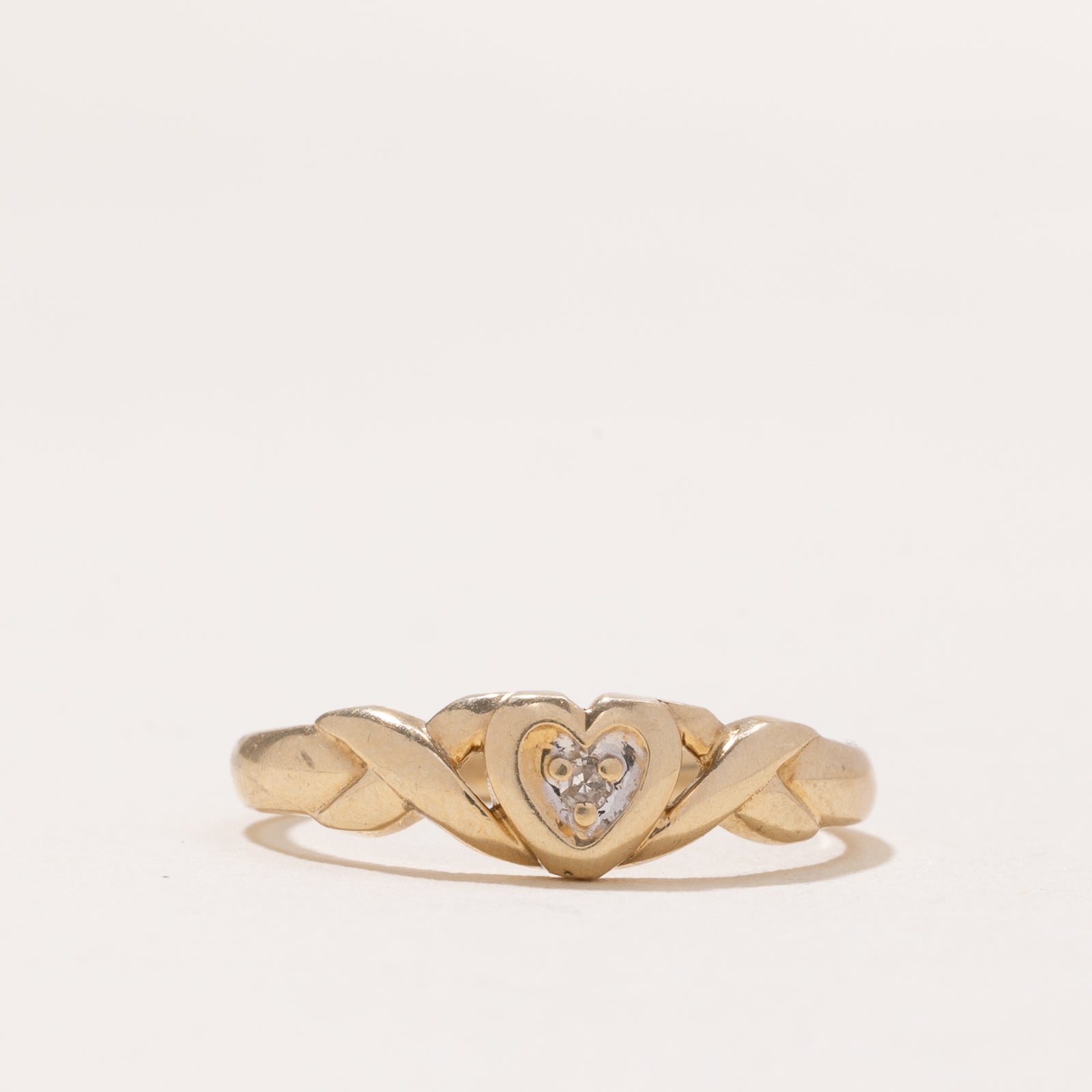 Diamond Heart Twisted Ring | 0.005ct | SZ 6.25