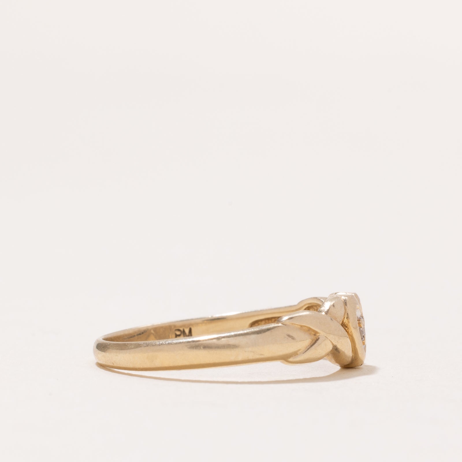 Diamond Heart Twisted Ring | 0.005ct | SZ 6.25