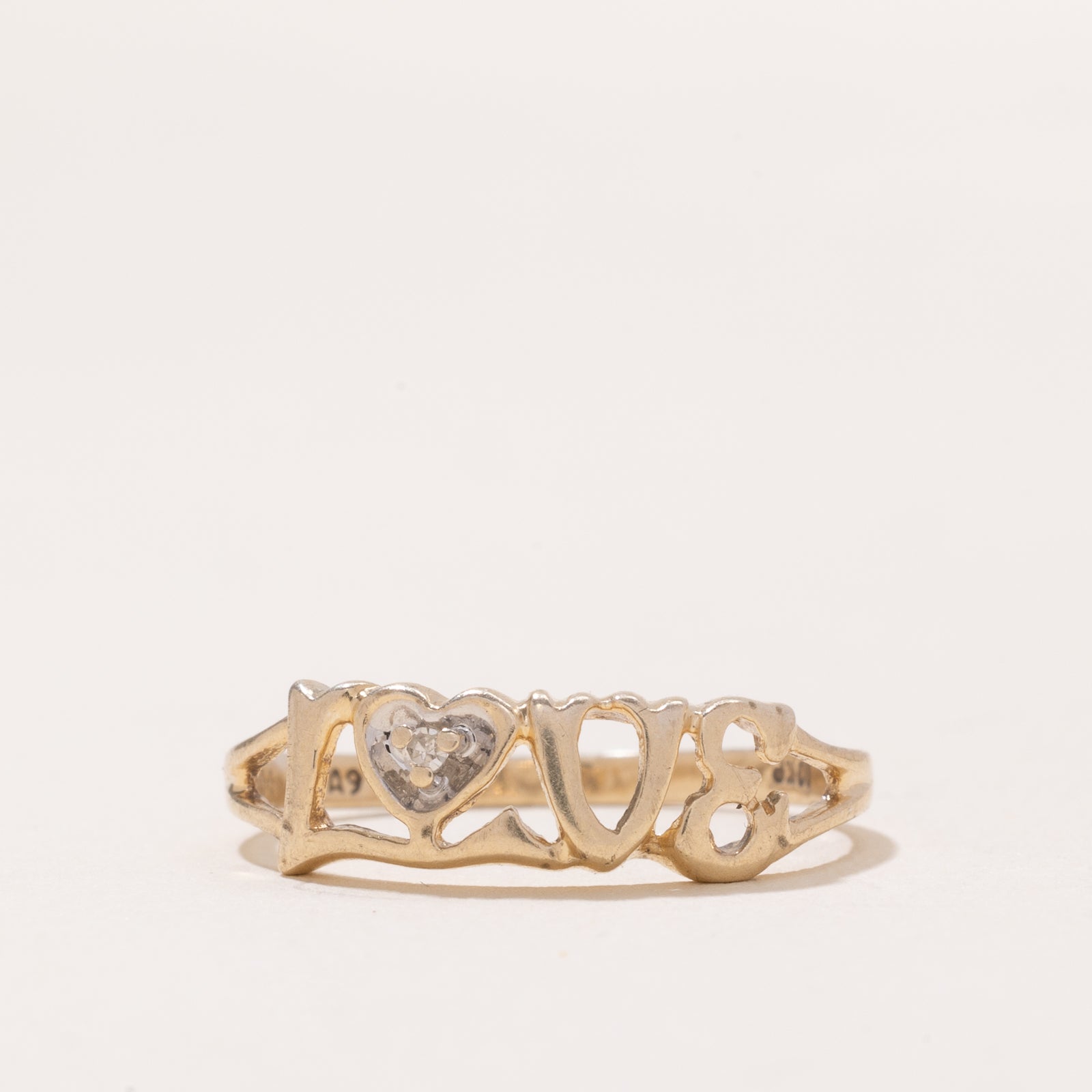 Diamond 'Love' Ring | 0.007ct | SZ 6