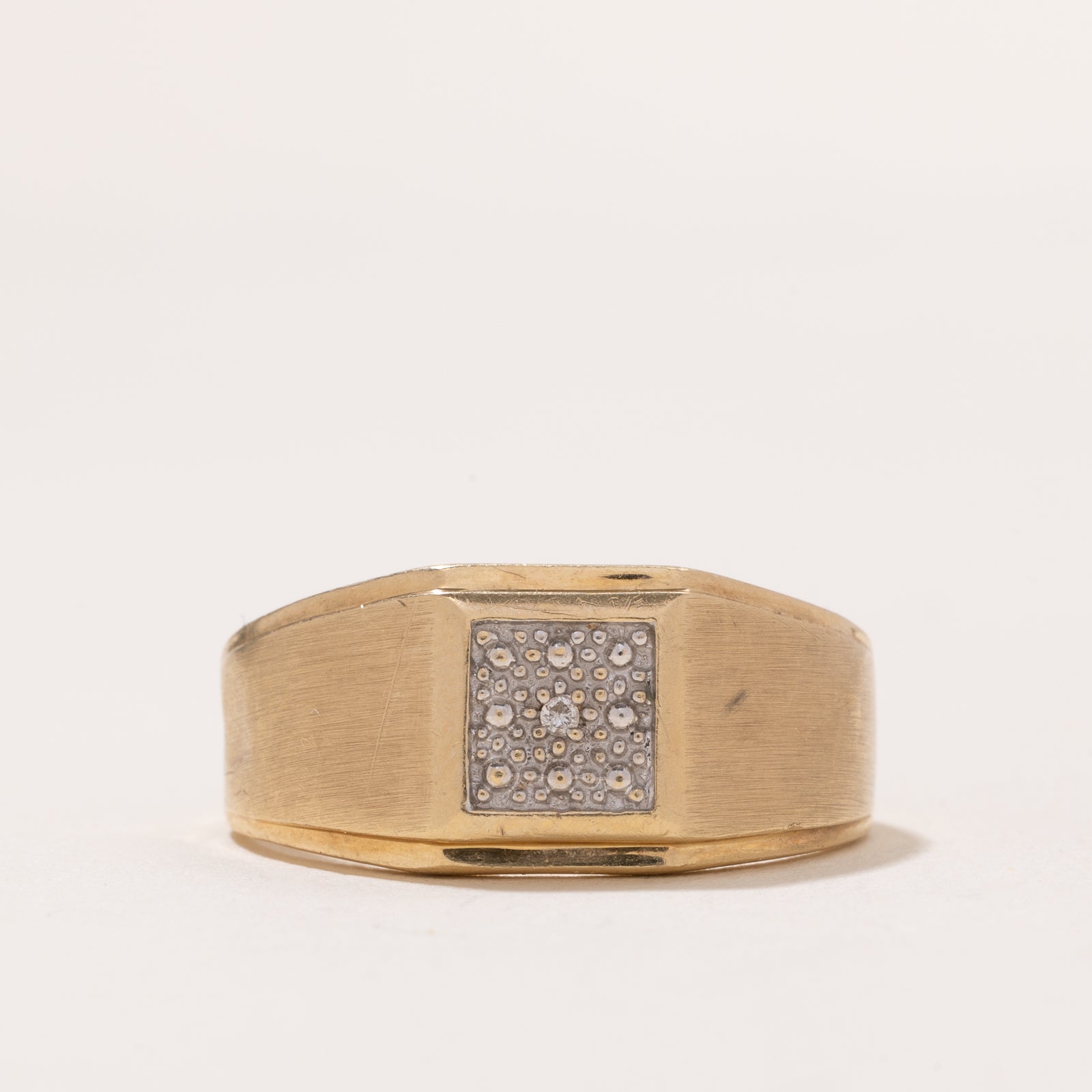 Diamond Cluster Signet Ring | 0.005ct | SZ 10.75