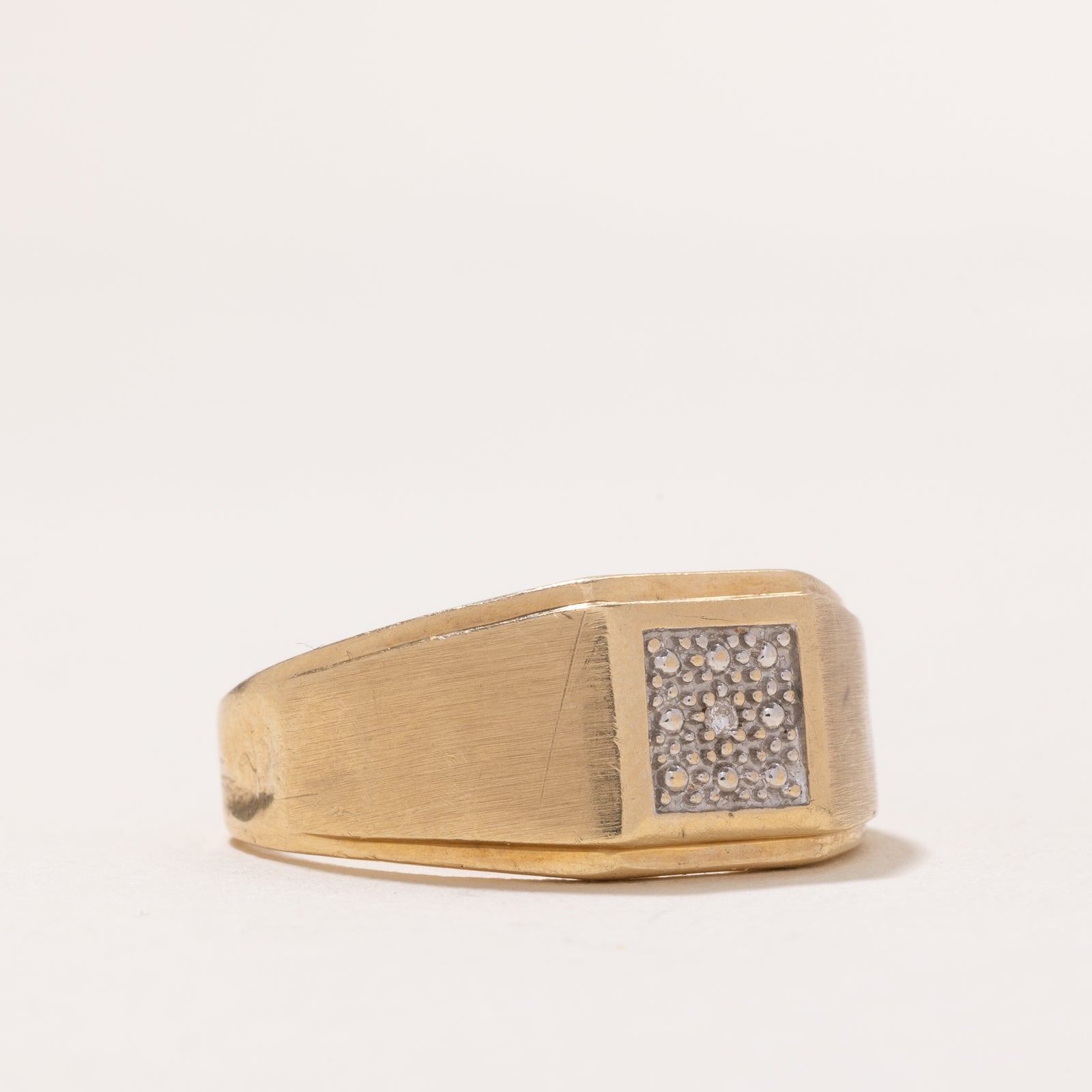 Diamond Cluster Signet Ring | 0.005ct | SZ 10.75