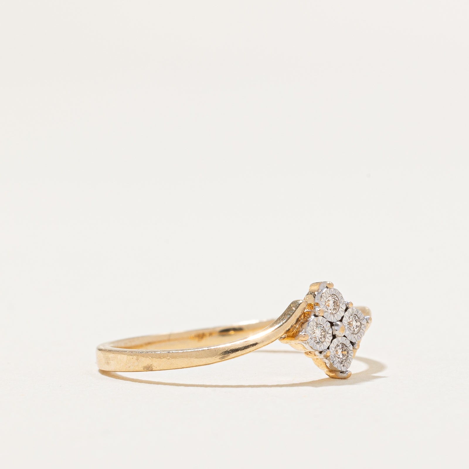 Illusion Set Diamond Bypass Ring | 0.04ctw | SZ 6