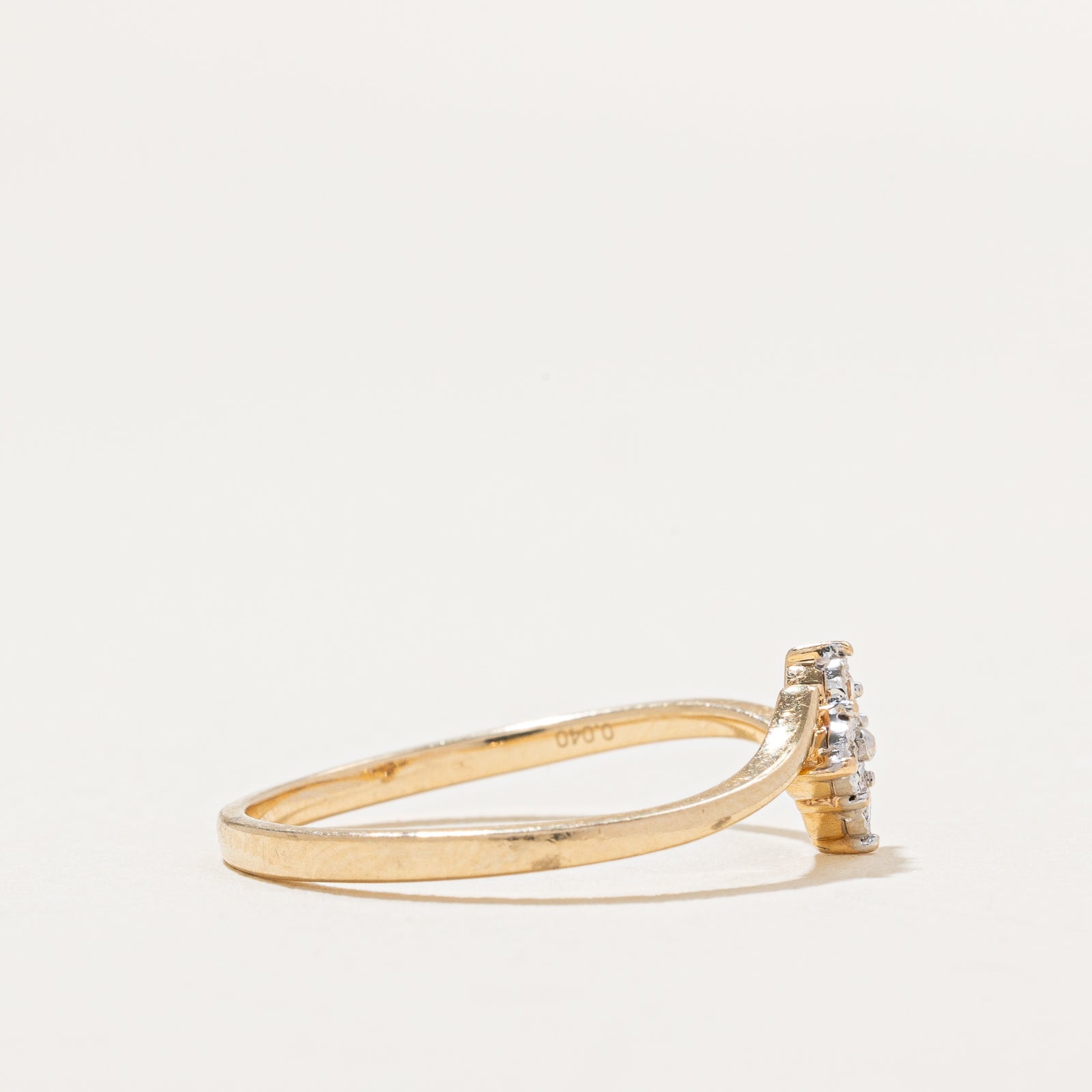 Illusion Set Diamond Bypass Ring | 0.04ctw | SZ 6