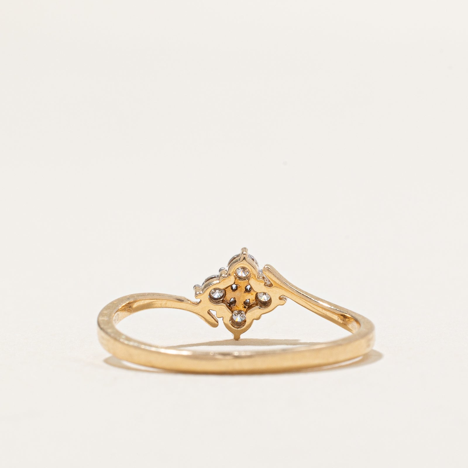 Illusion Set Diamond Bypass Ring | 0.04ctw | SZ 6