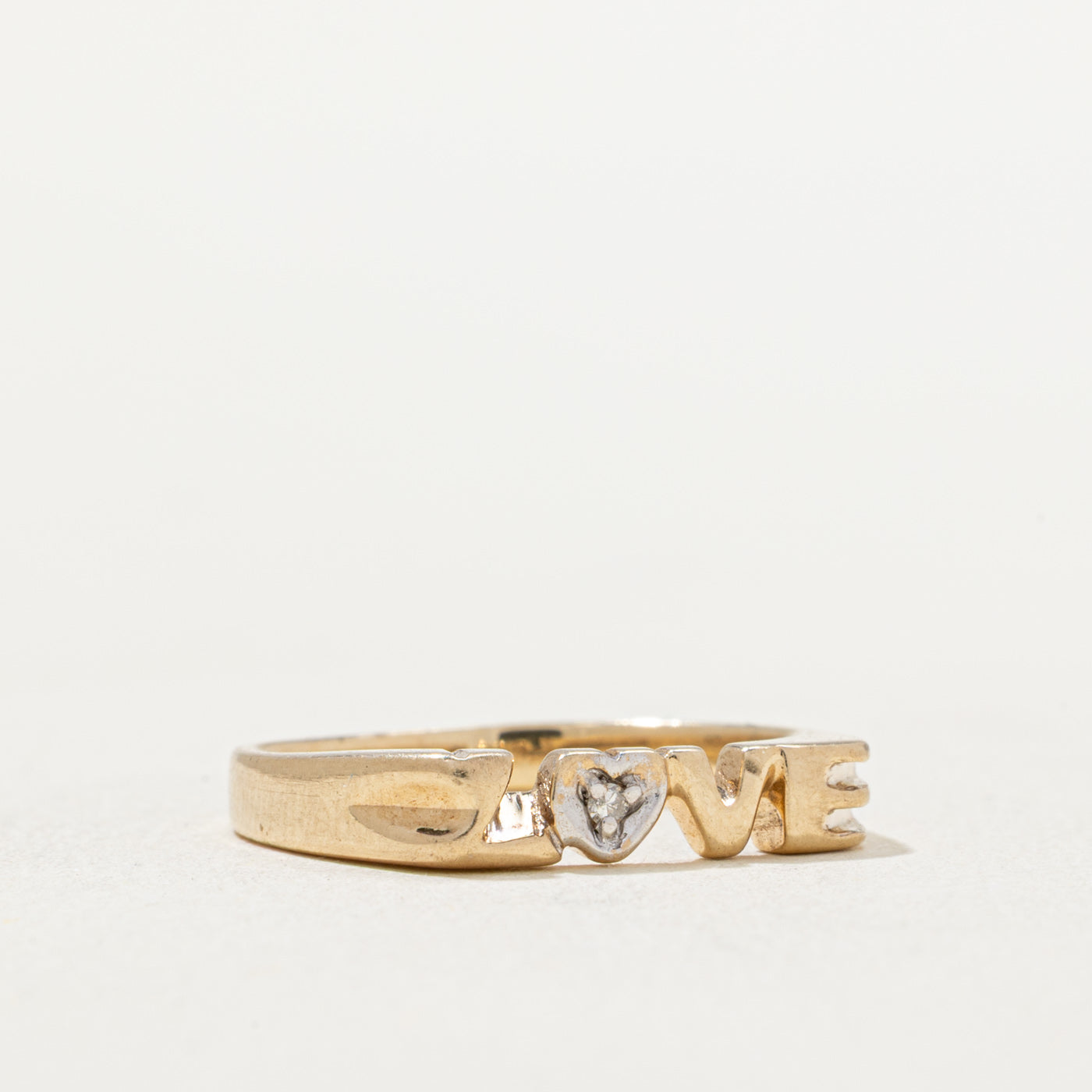 Single Stone Diamond 'LOVE' Band | 0.008ct | SZ 5.75